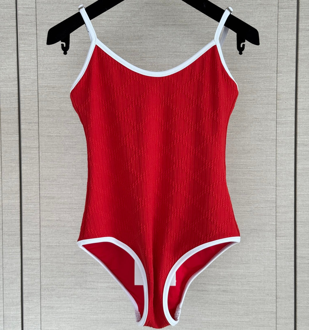 Chanel 2026 Swimsuit Red White Cotton 677485
