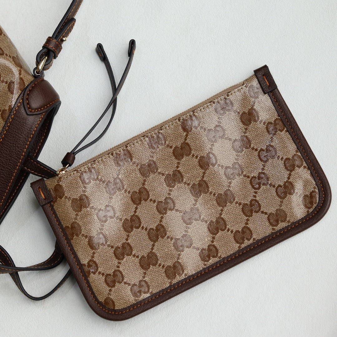 Gucci 2026 Giglio Shoulder Bag 25cm Canvas Calfskin