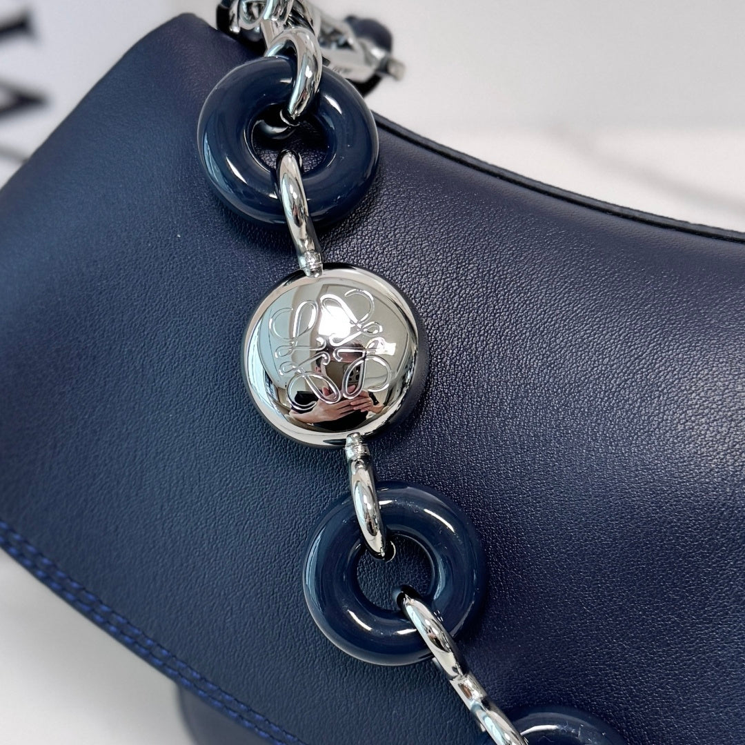 Loewe Ola Medium Bag Navy Blue Calfskin 274666