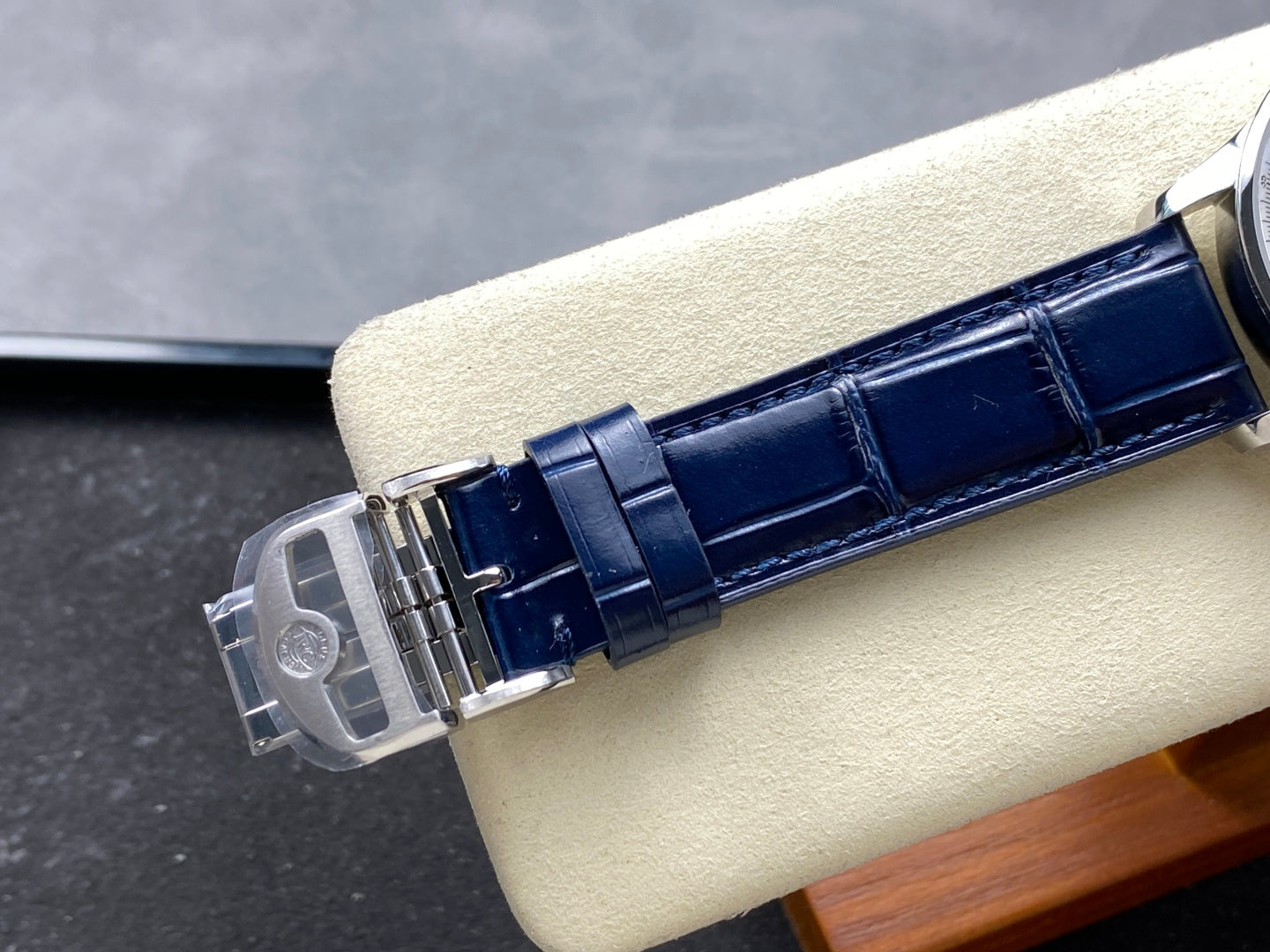 IWC Portuguese 41mm White Dial Steel Case Navy Blue Leather