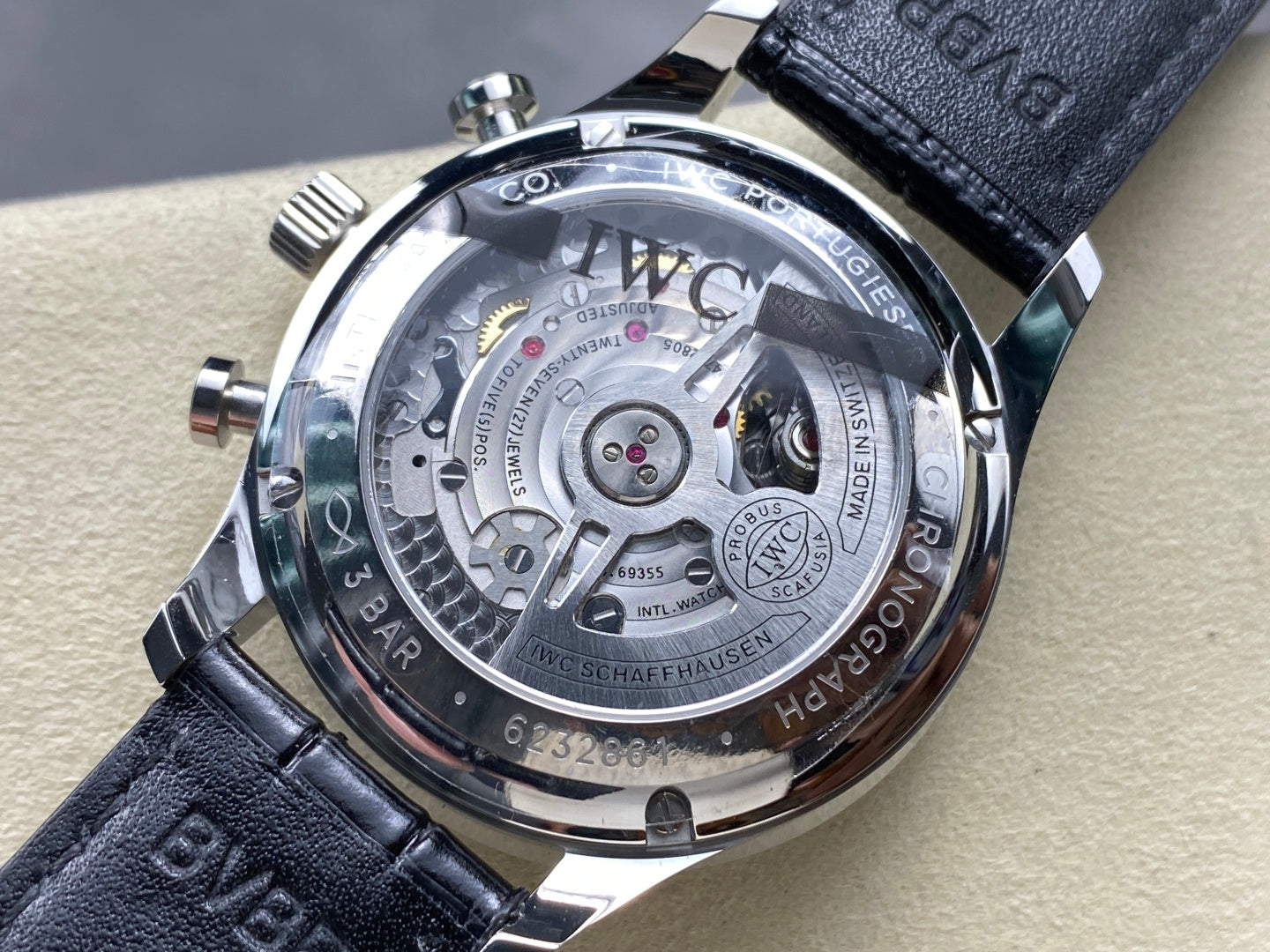 IWC Portuguese 41mm Black Dial Steel Case Leather