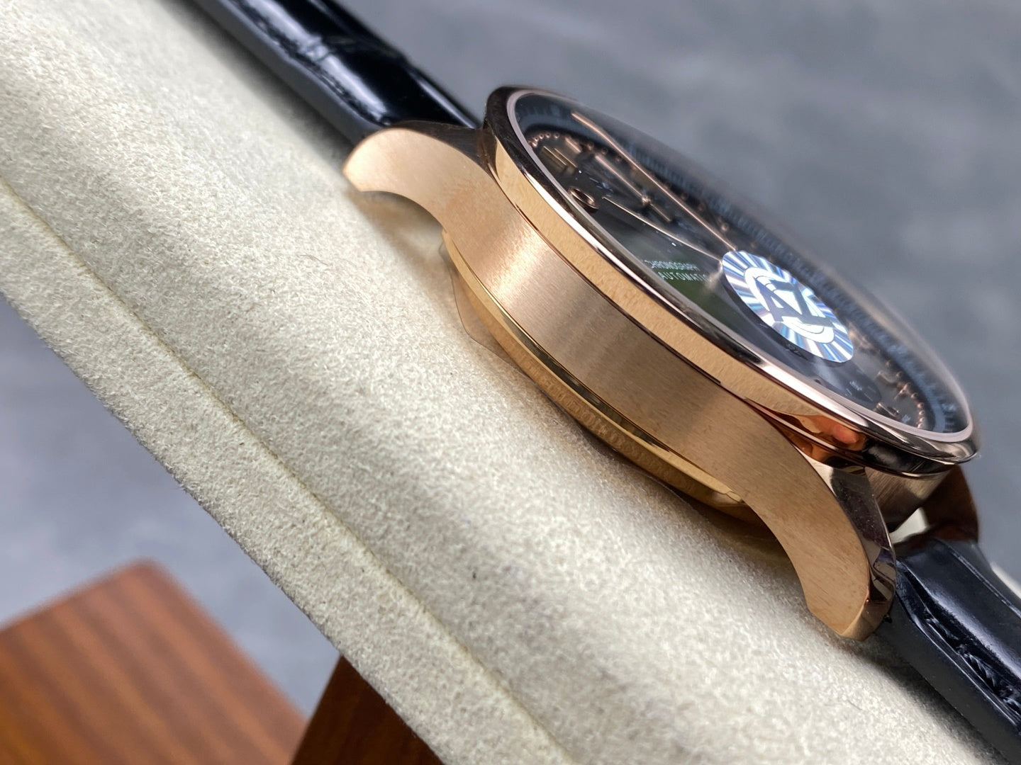 IWC Portuguese 41mm Dark Gray Dial Pink Gold Case Leather Strap