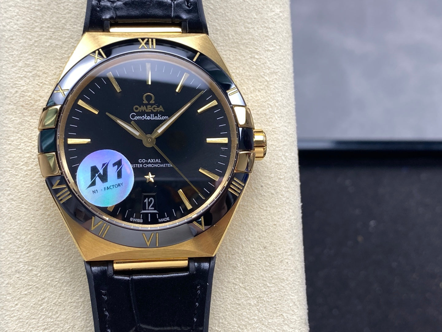 Omega Constellation Co-Axial Master Chronometer 41mm Watch Black Strap Black Dial