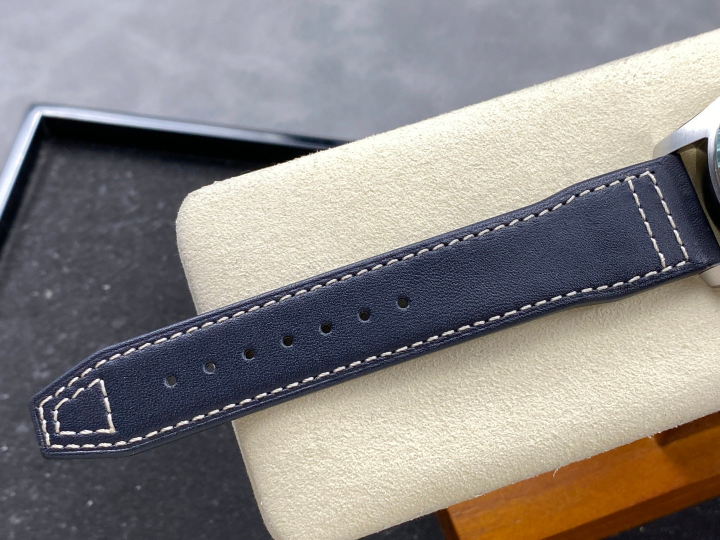 IWC Pilot 40mm Blue Dial Steel Case Navy Blue Leather Strap