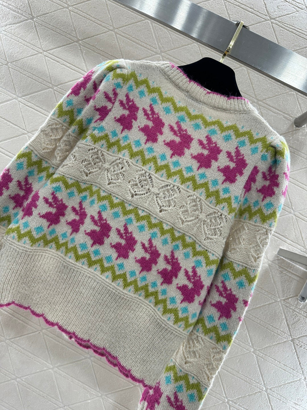 CC 26 Striped Jacquard Knit Cardigan Multicolor Wool Cashmere 331700