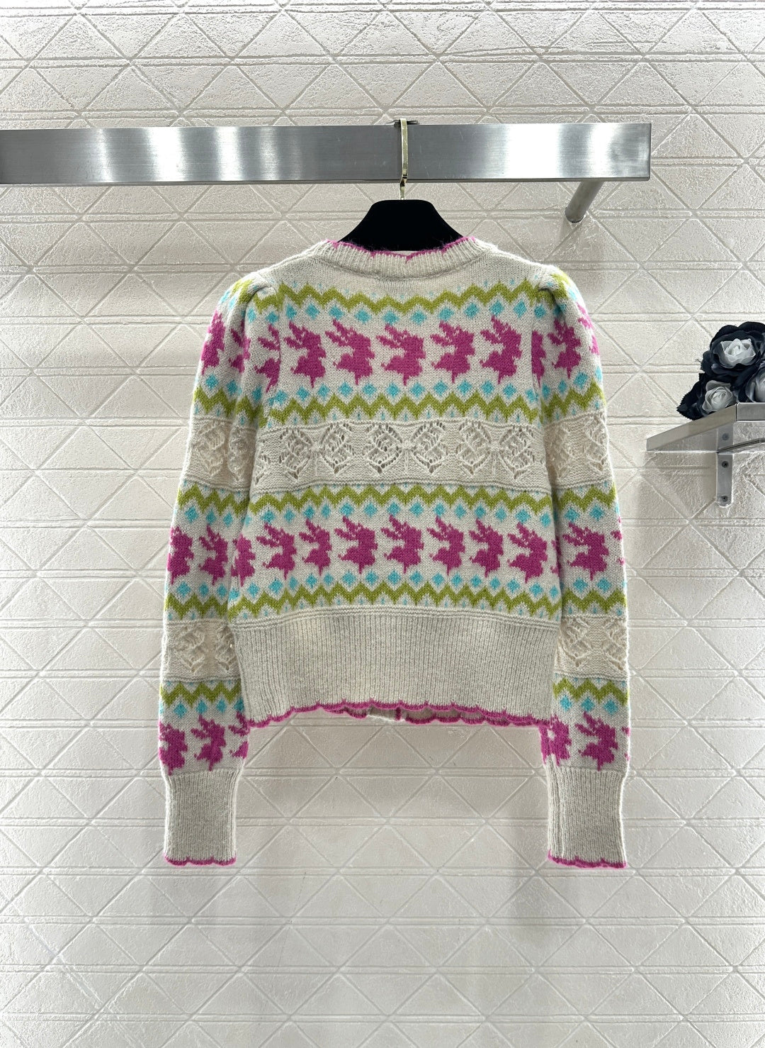 CC 26 Striped Jacquard Knit Cardigan Multicolor Wool Cashmere 331700