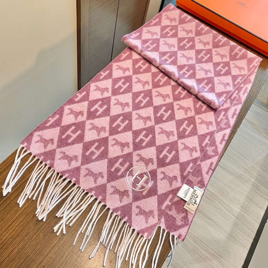 HM 25s Reversible Scarf 200cm Dark Pink Cashmere 960509