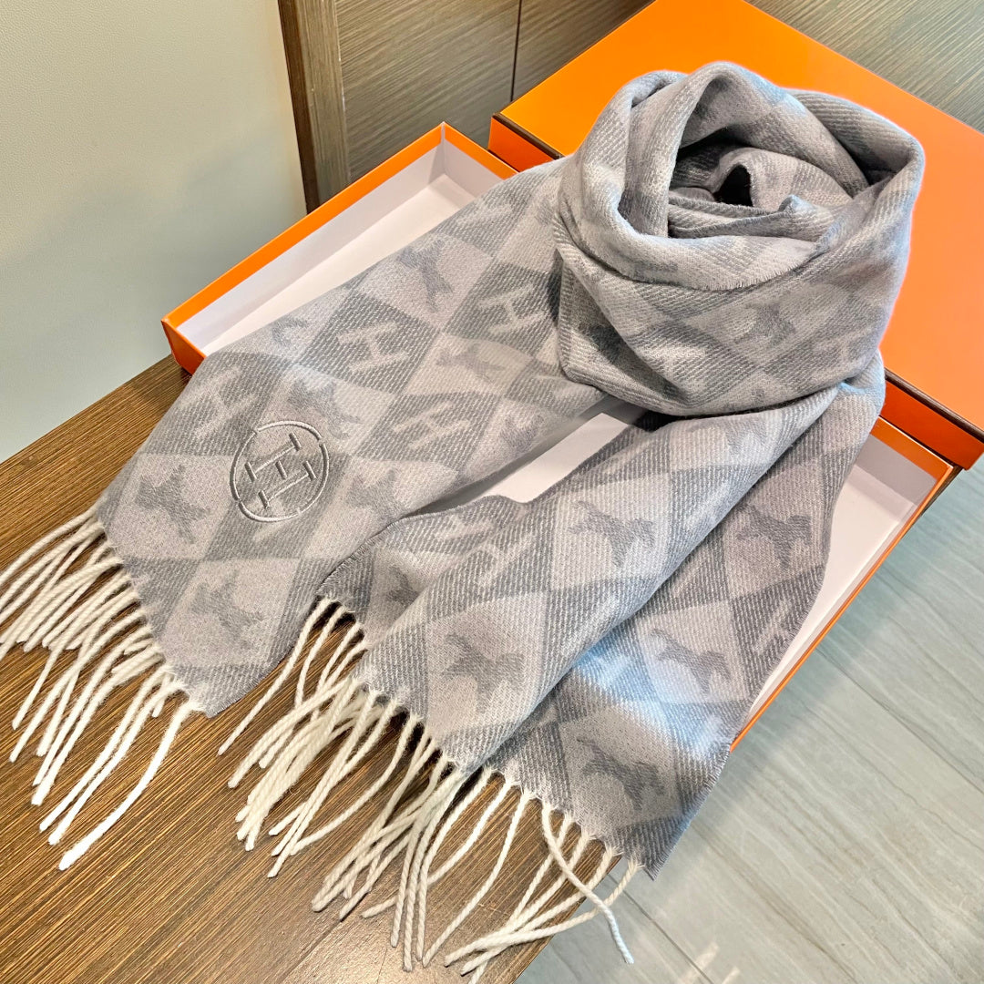 HM 25s Reversible Scarf 200cm Gray Cashmere 960510
