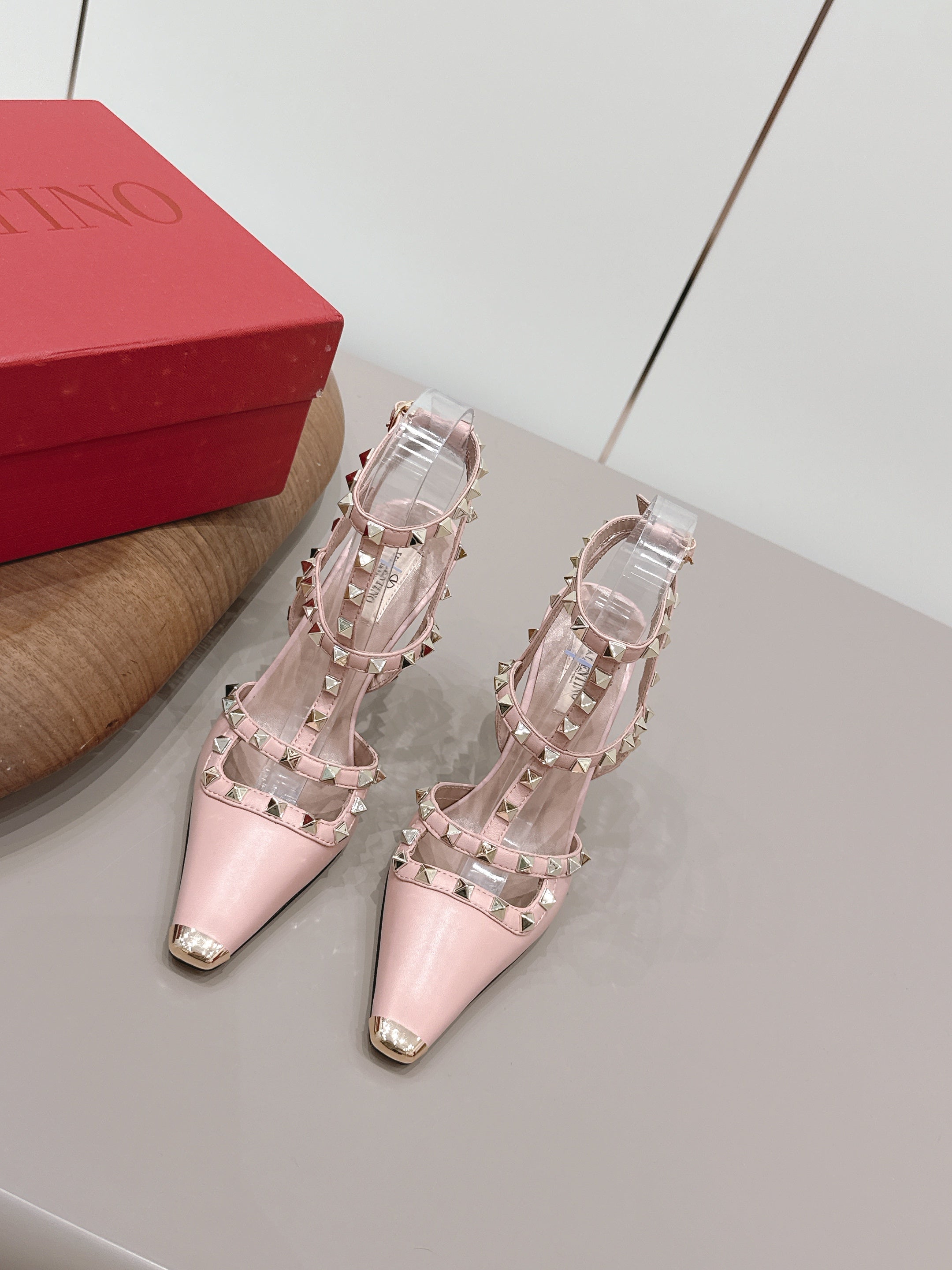 Valentino 2026 Rockstud Ankle Strap 95mm Slingback Calfskin 876673