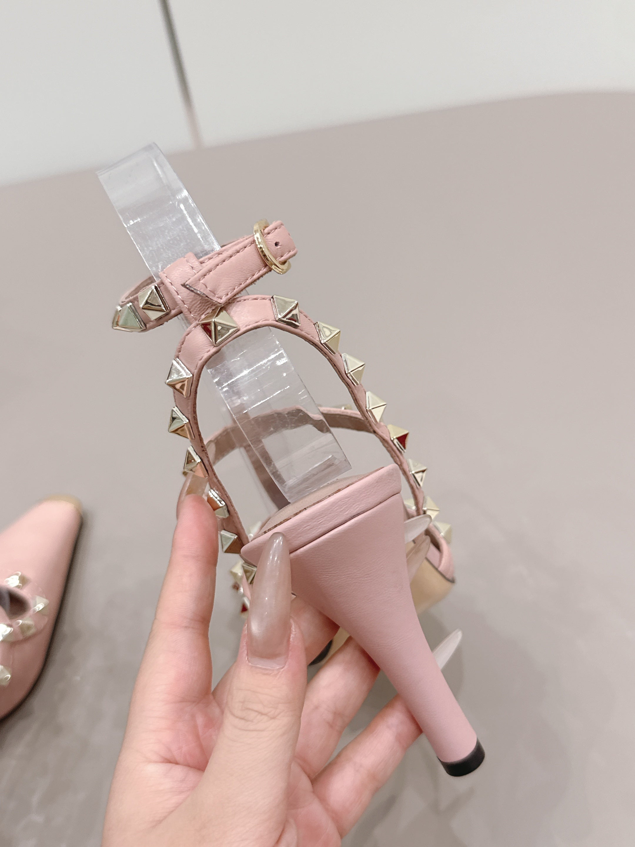 Valentino 2026 Rockstud Ankle Strap 95mm Slingback Calfskin 876673