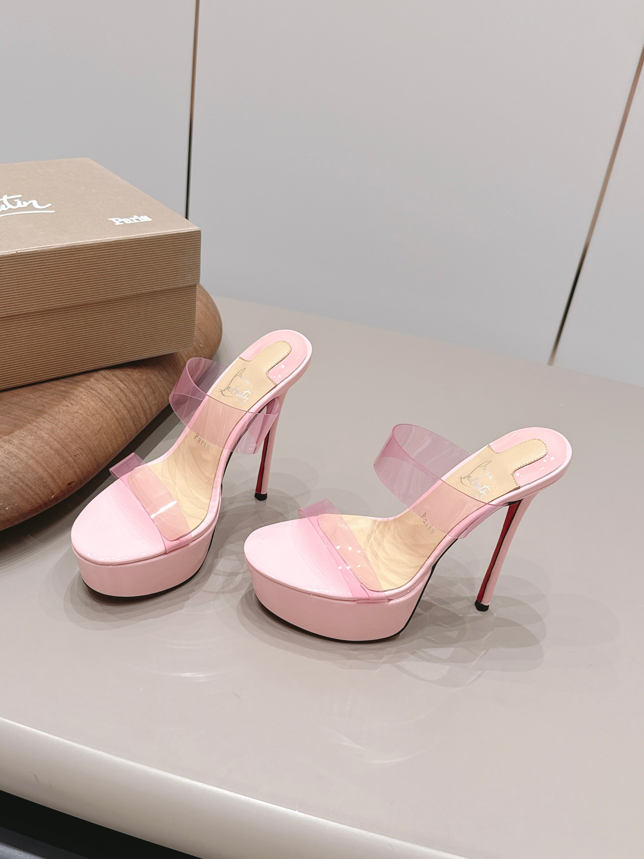 Christian Louboutin 2026 Just Nothing Alta Sandal 140mm PVC And Patent Leather 875845
