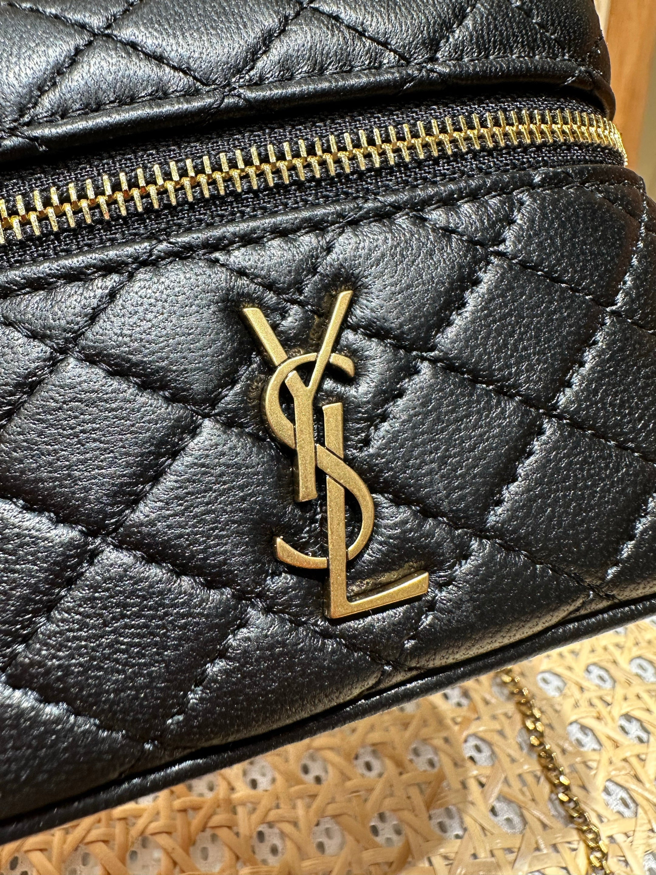 YSL Mini Vanity 12 Black Quilted Calfskin