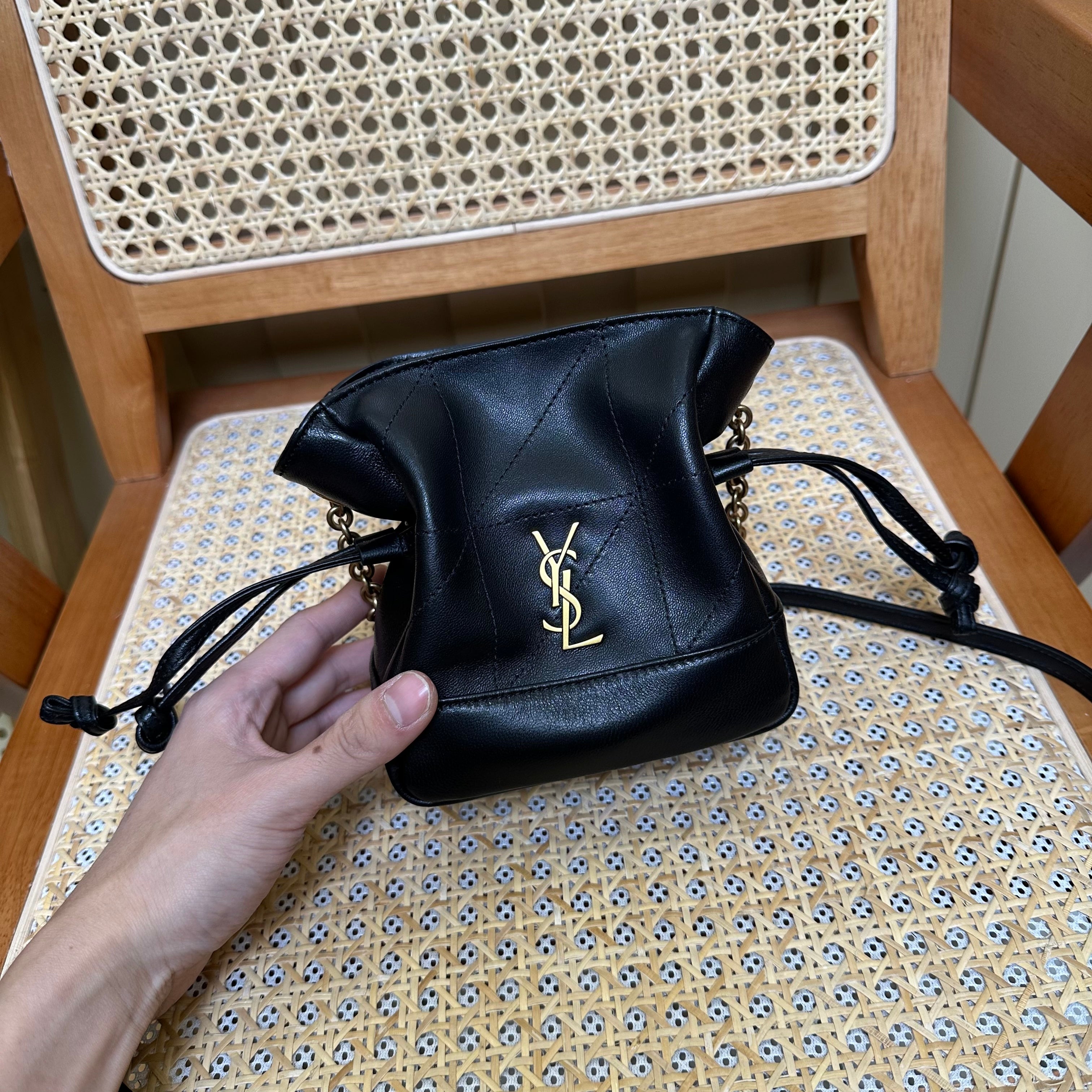YSL Jamie Mini Crossbody Bag 16 Black Lambskin Gold Hardware