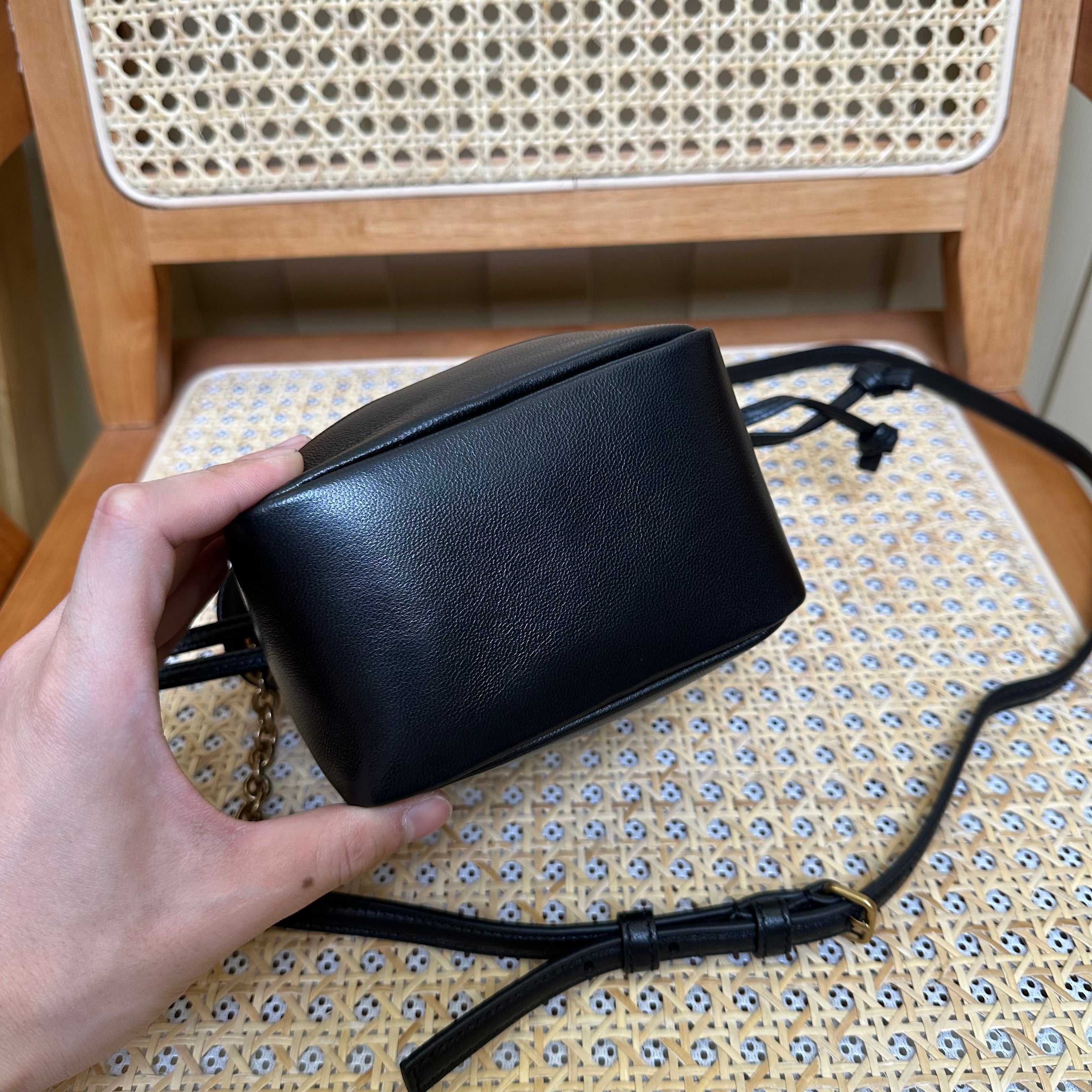 YSL Jamie Mini Crossbody Bag 16 Black Lambskin Gold Hardware