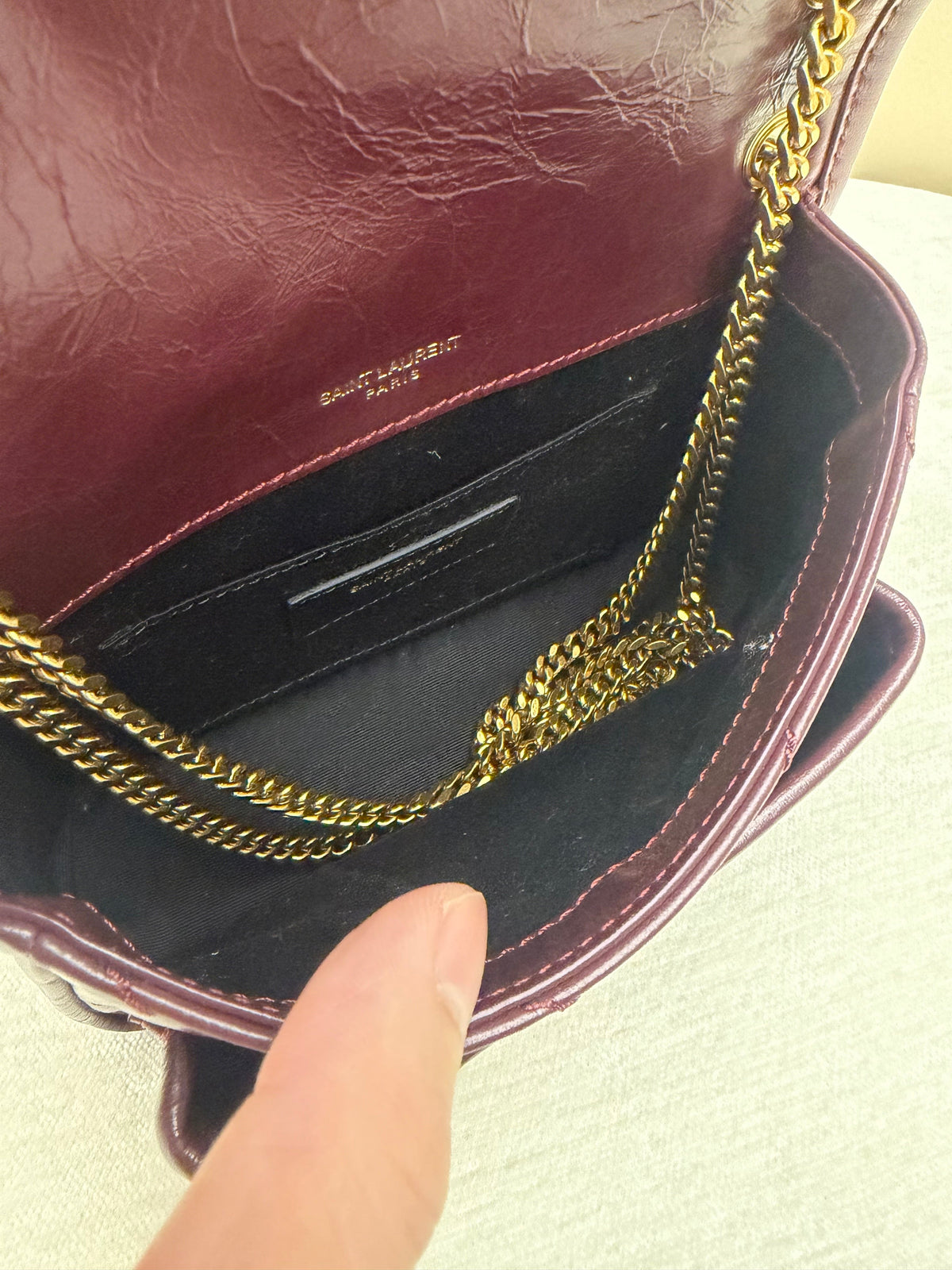 YSL 2026 Niki Mini Chain Bag 18cm Gold Hardware Leather