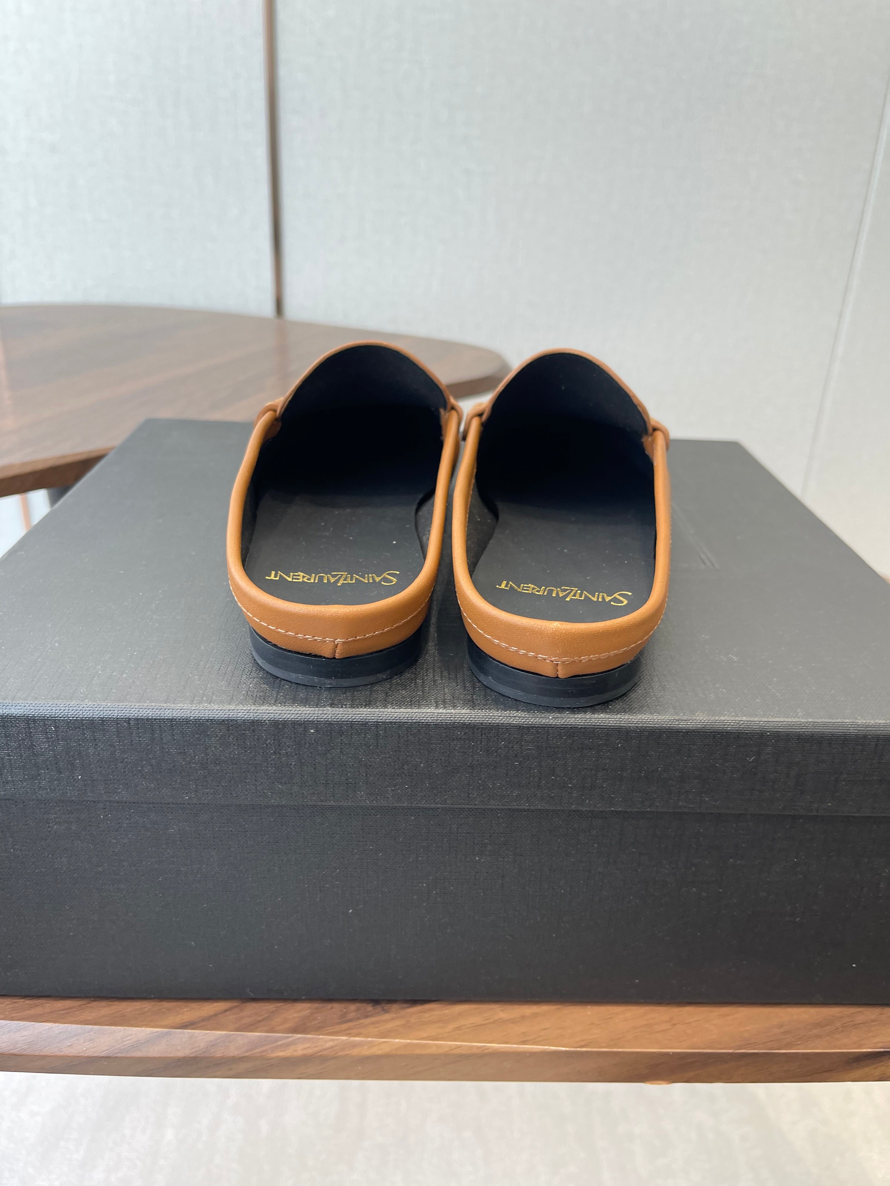 Saint Laurent 2026 Le Loafer Mules Brown Leather 624629