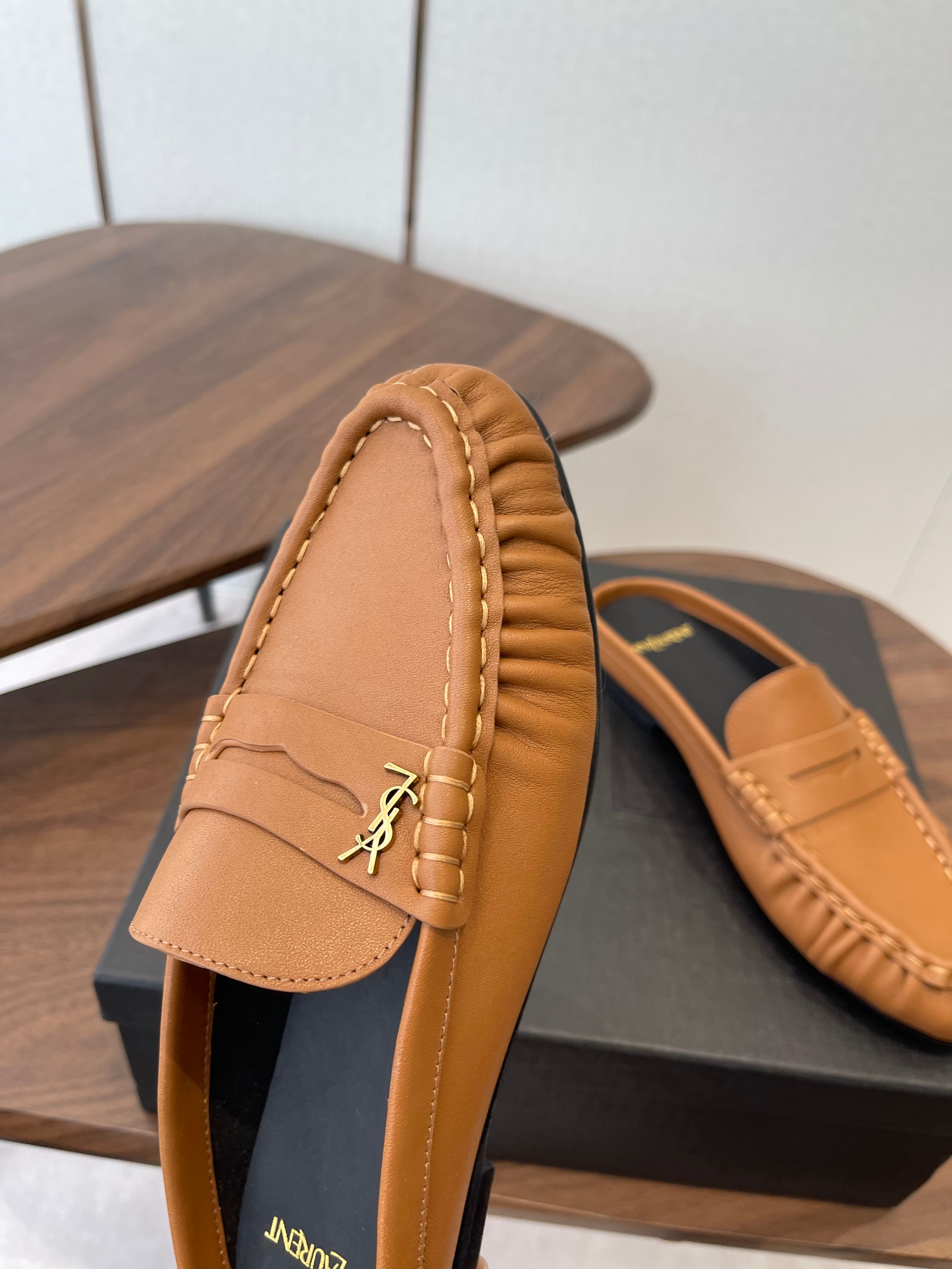 Saint Laurent 2026 Le Loafer Mules Brown Leather 624629