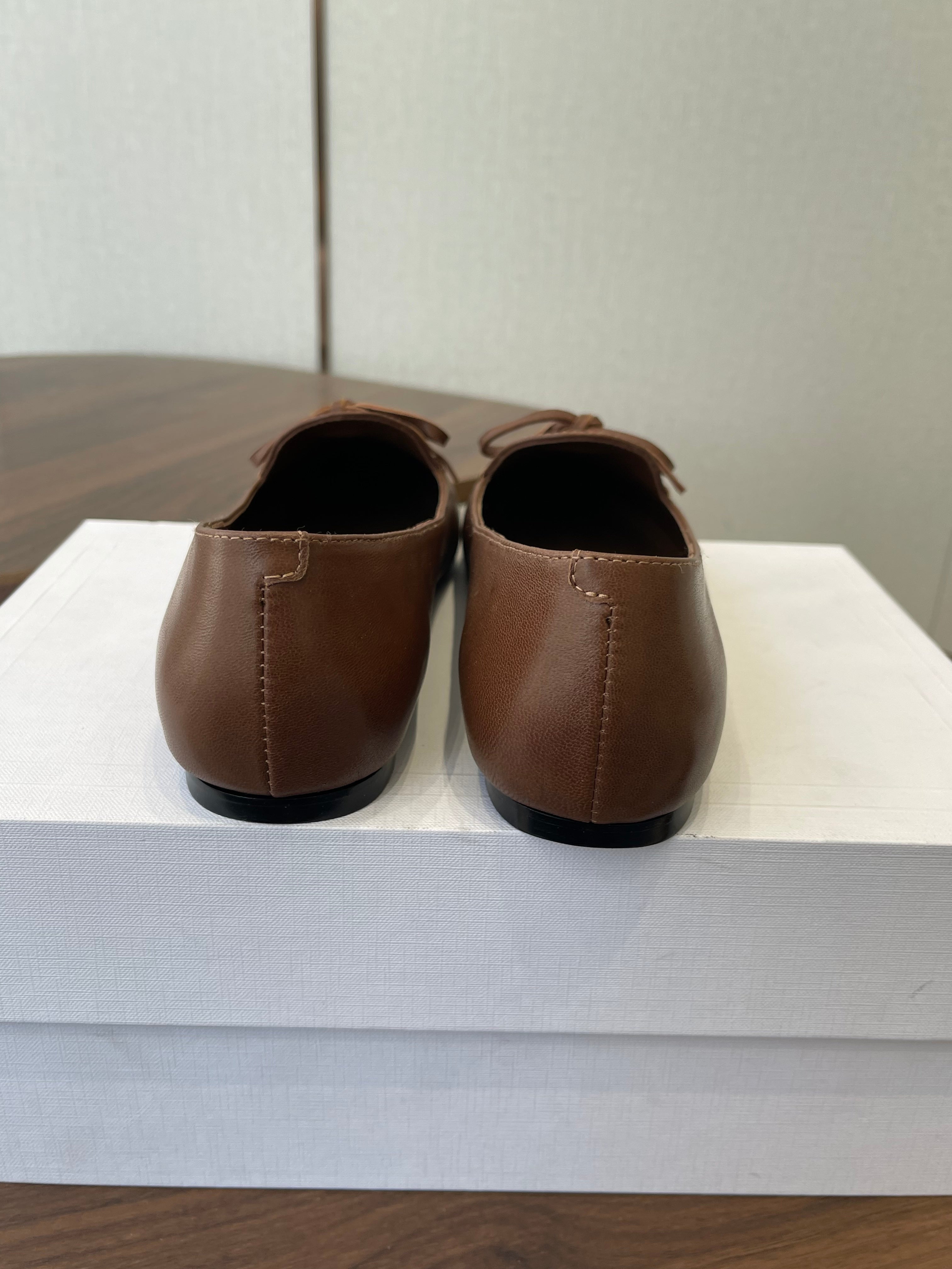 Celine 26 Loafers Brown Sheepskin 624694