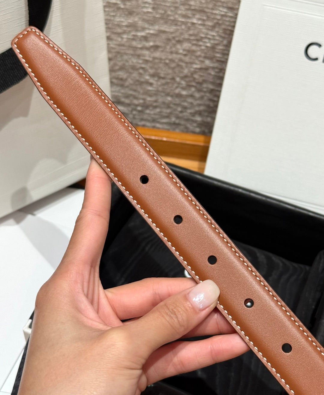 Celine 2026 Vivenne Belt 2.5cm Taurillon Leather