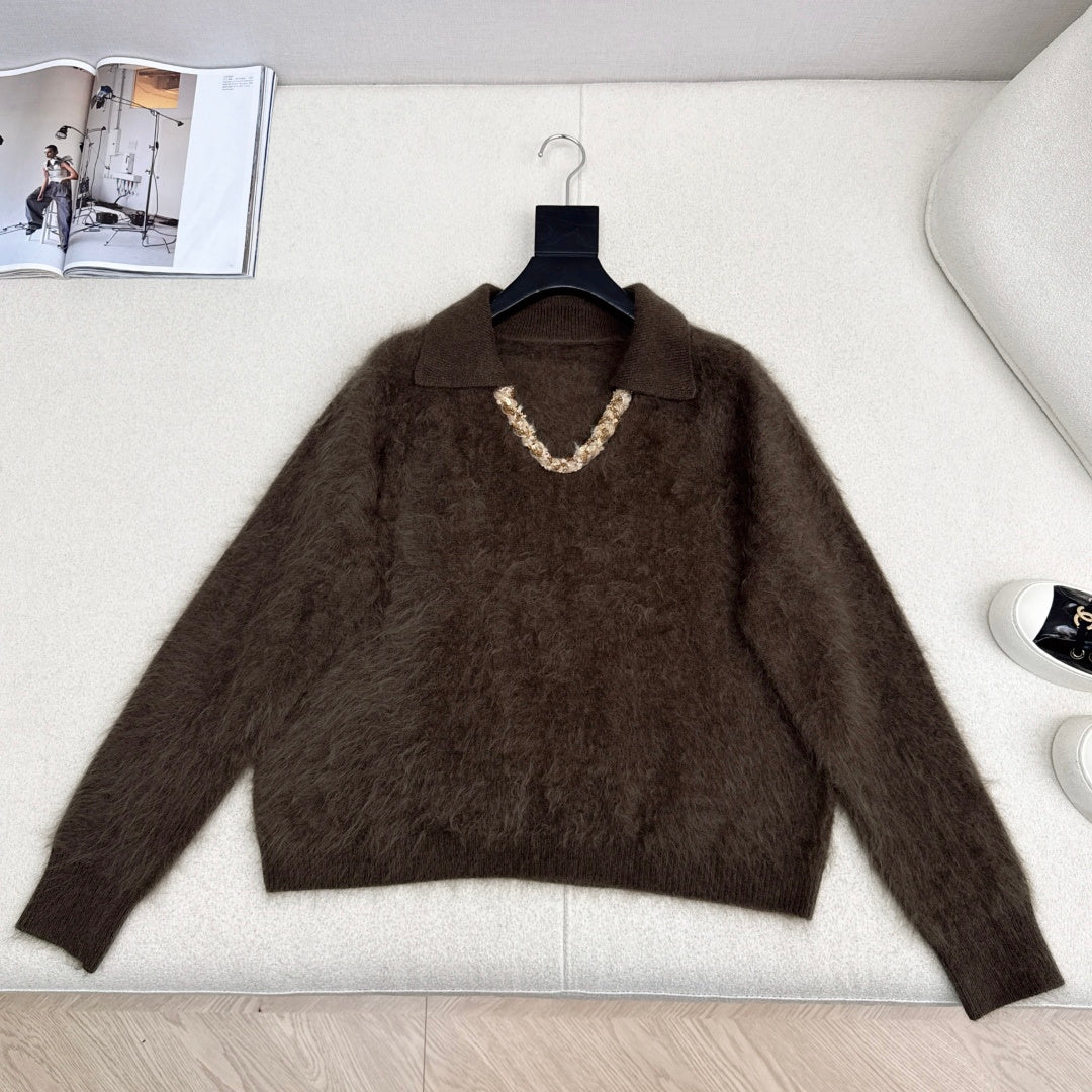 Chanel 2025 V-neck Sweater Wool 318835