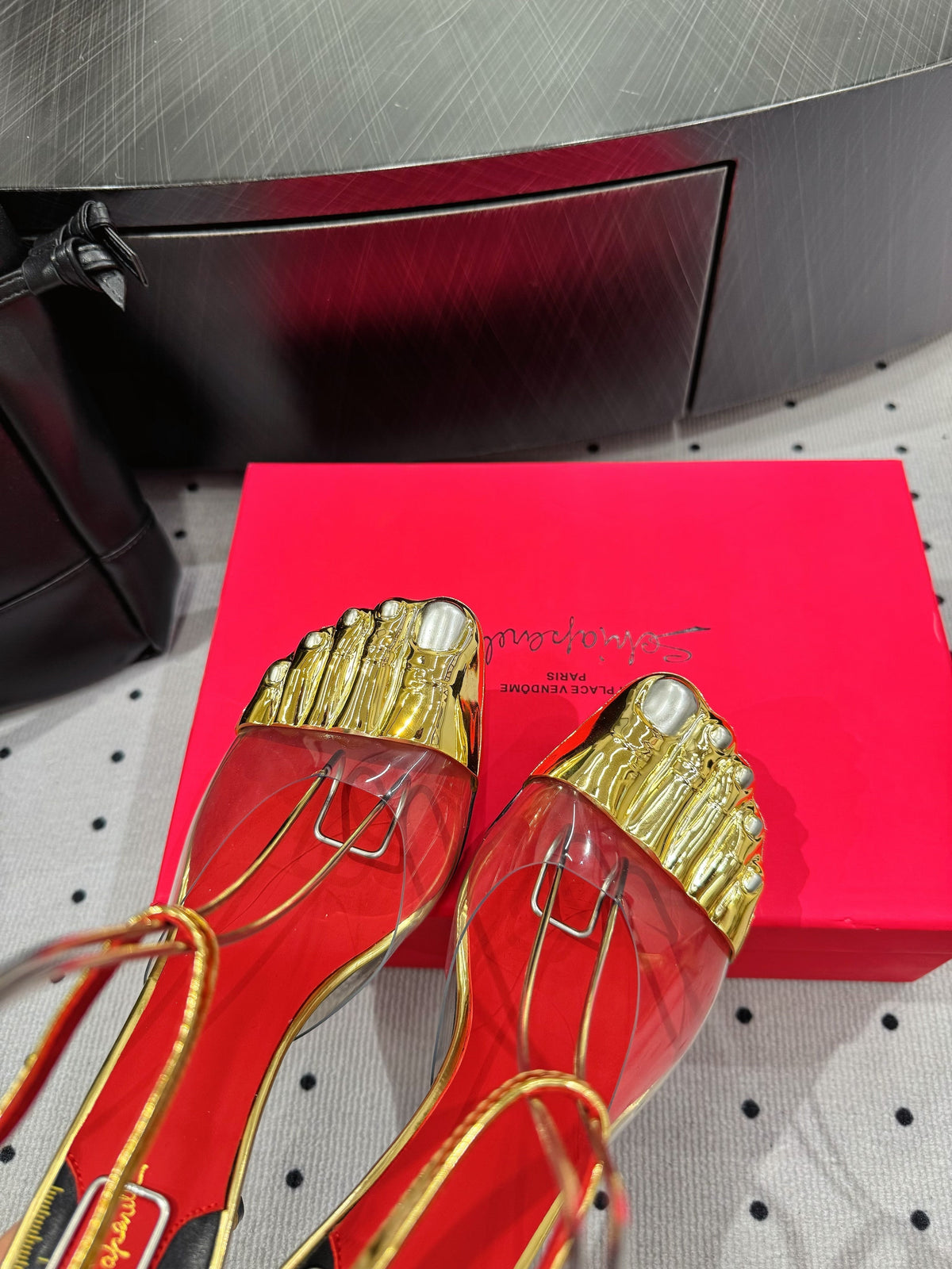 CL 25 Elsa Schiapar Slingback Gold PVC Cowhide 321606