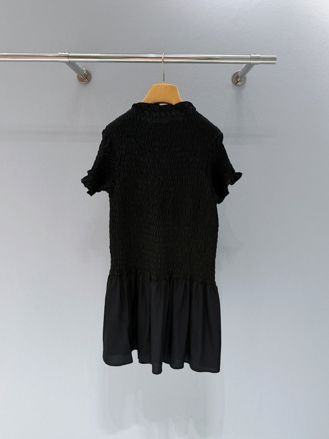 Miumiu 2026 Georgette Mini-dress Black Elastane Silk