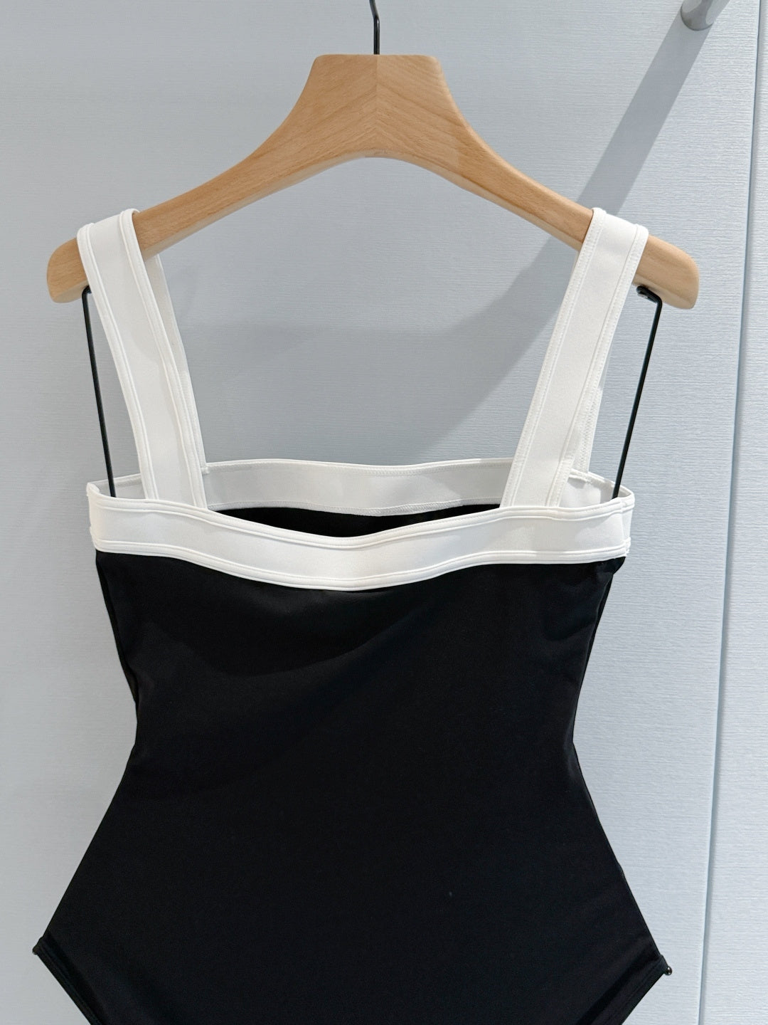 Chanel 2026 One-piece Swimsuit White mix Black Cotton 670043
