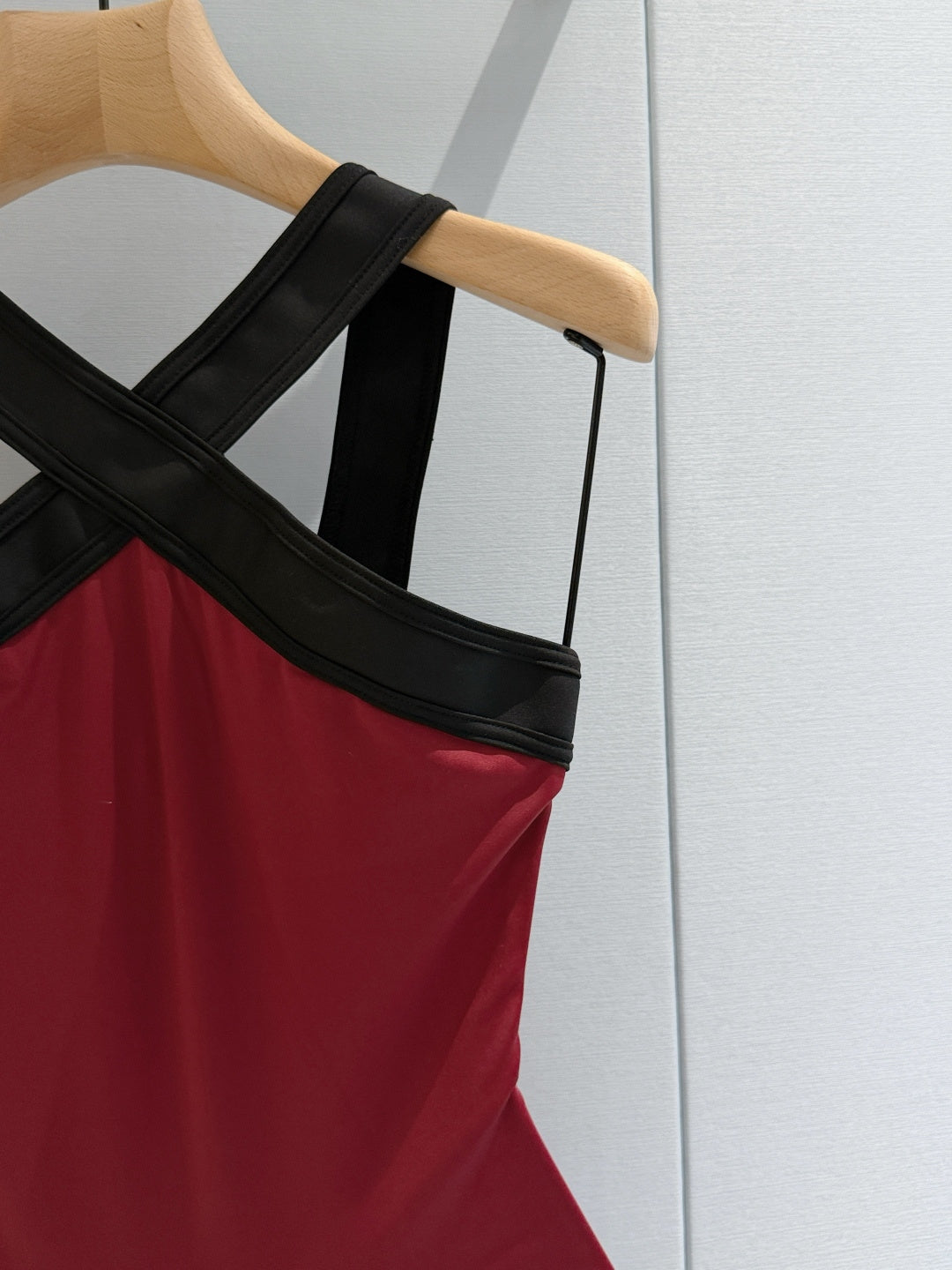 Chanel 2026 One-piece Swimsuit Dark Red mix Black Cotton 670050
