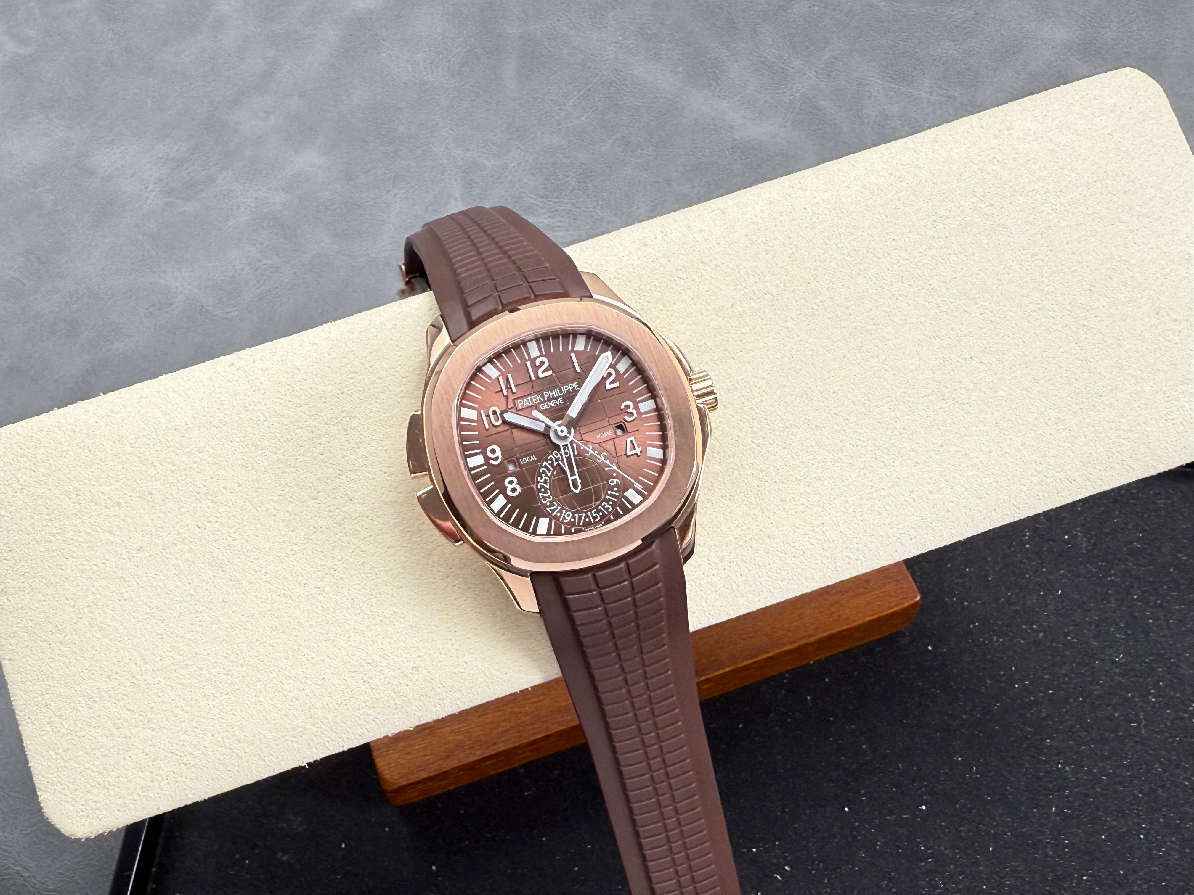 Patek Philippe Aquanaut Travel Time 40mm Brown Dial Rose Gold Case