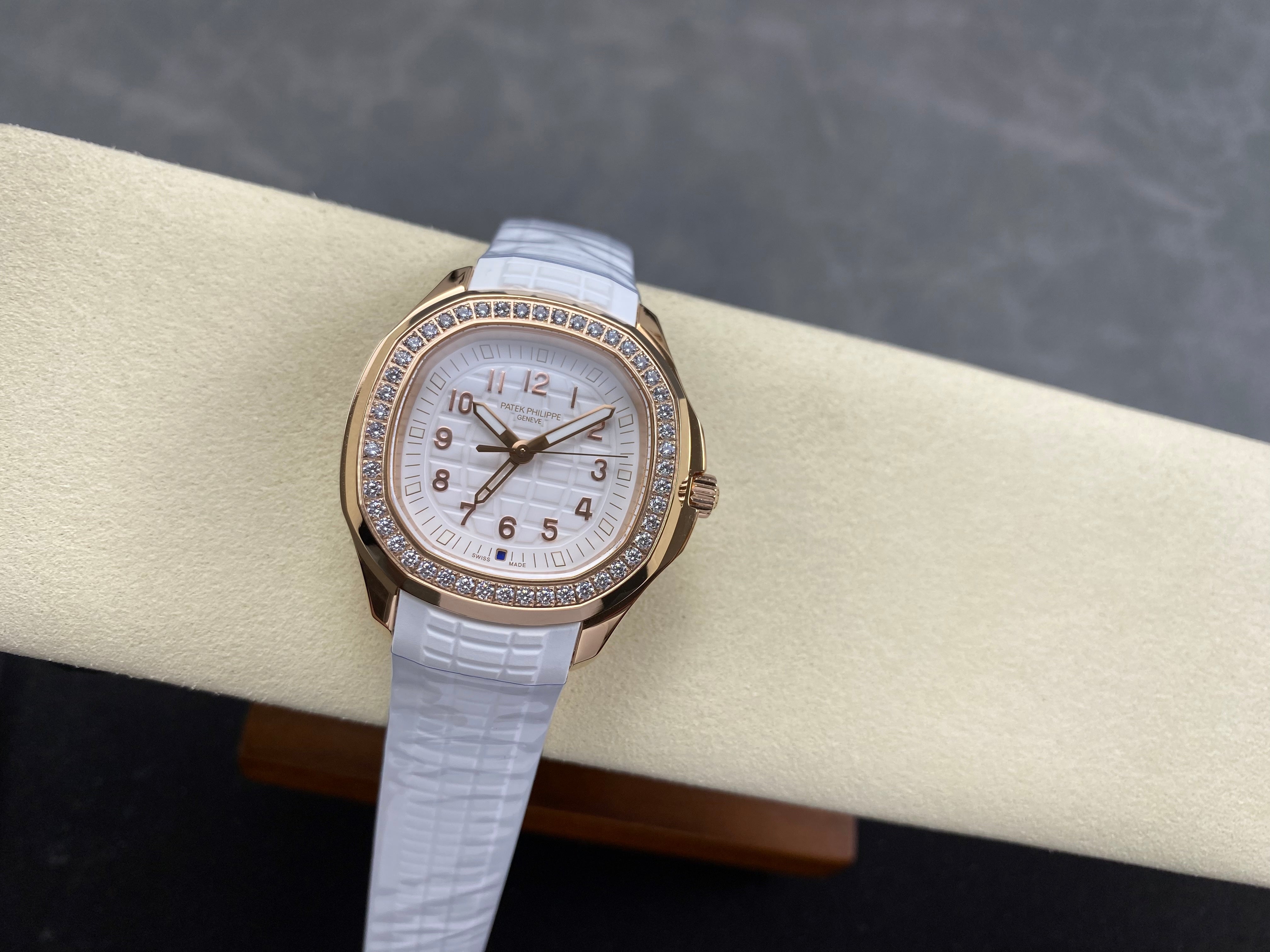 Patek Philippe Aquanaut 38.8mm Rose Gold Case White Rubber Strap