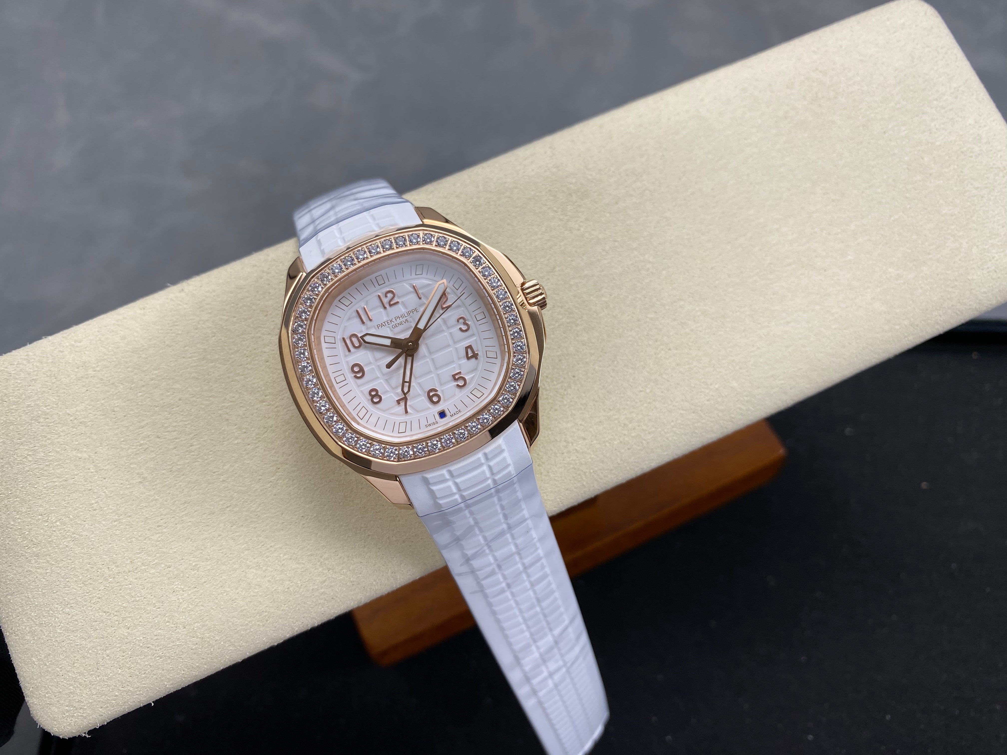 Patek Philippe Aquanaut 38.8mm Rose Gold Case White Rubber Strap