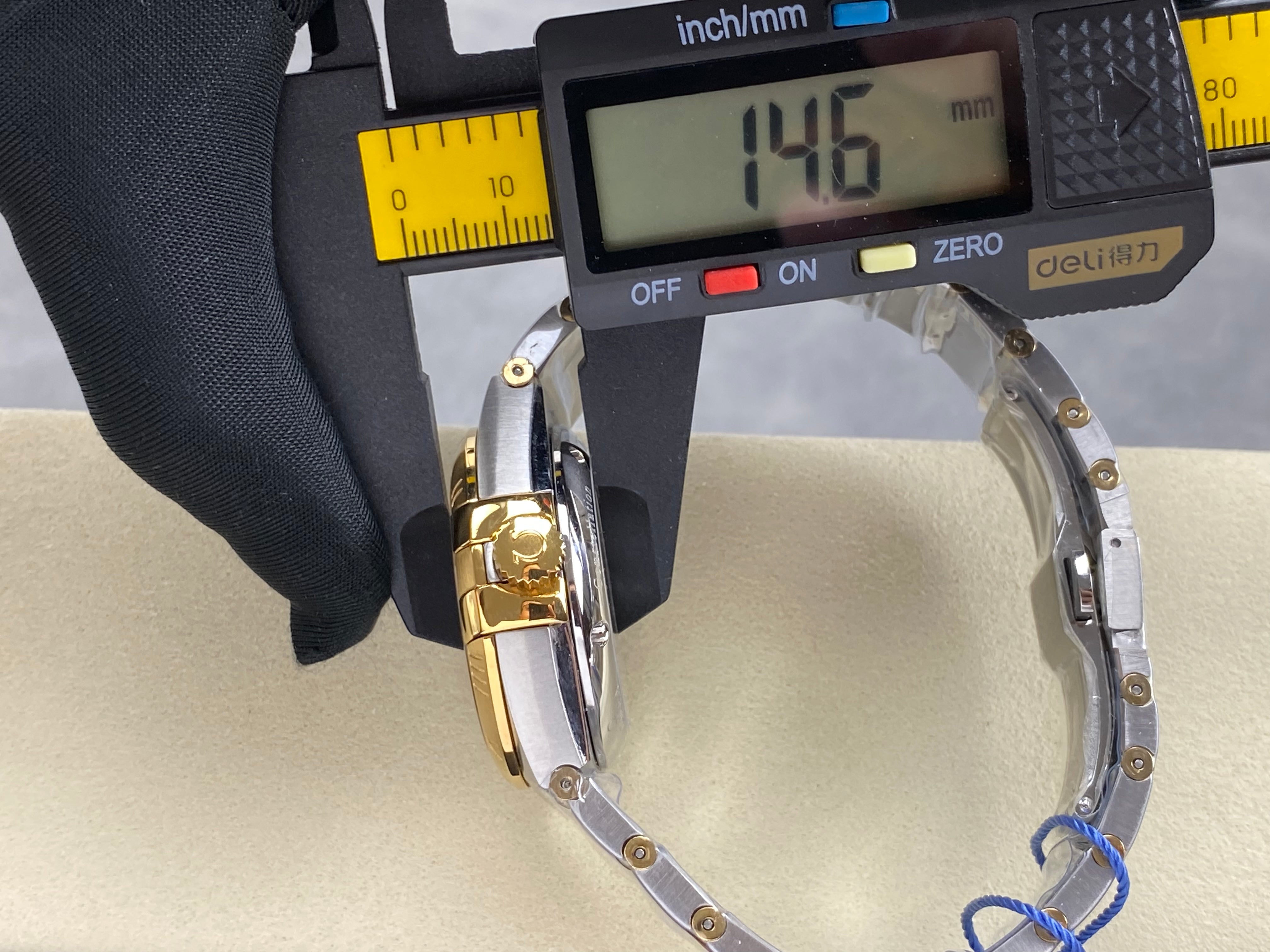 Omega Constellation Co-Axial Chronometer 38mm Gold Steel Case Yellow Dial