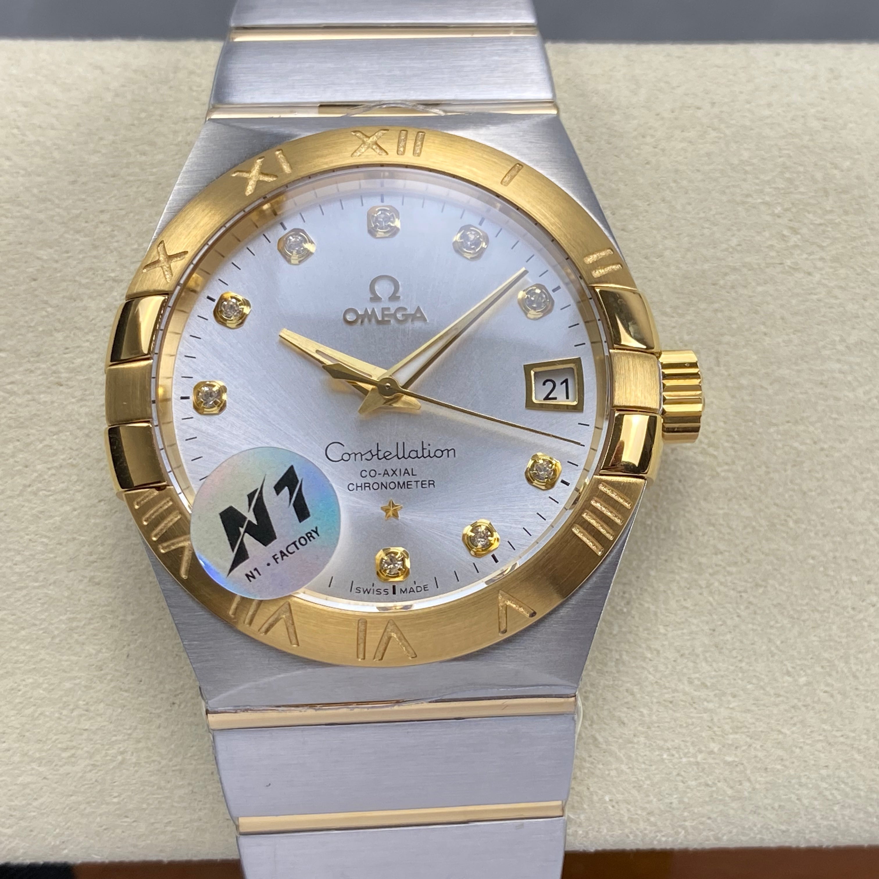 Omega Constellation Co-Axial Chronometer 38mm Gold Steel Case