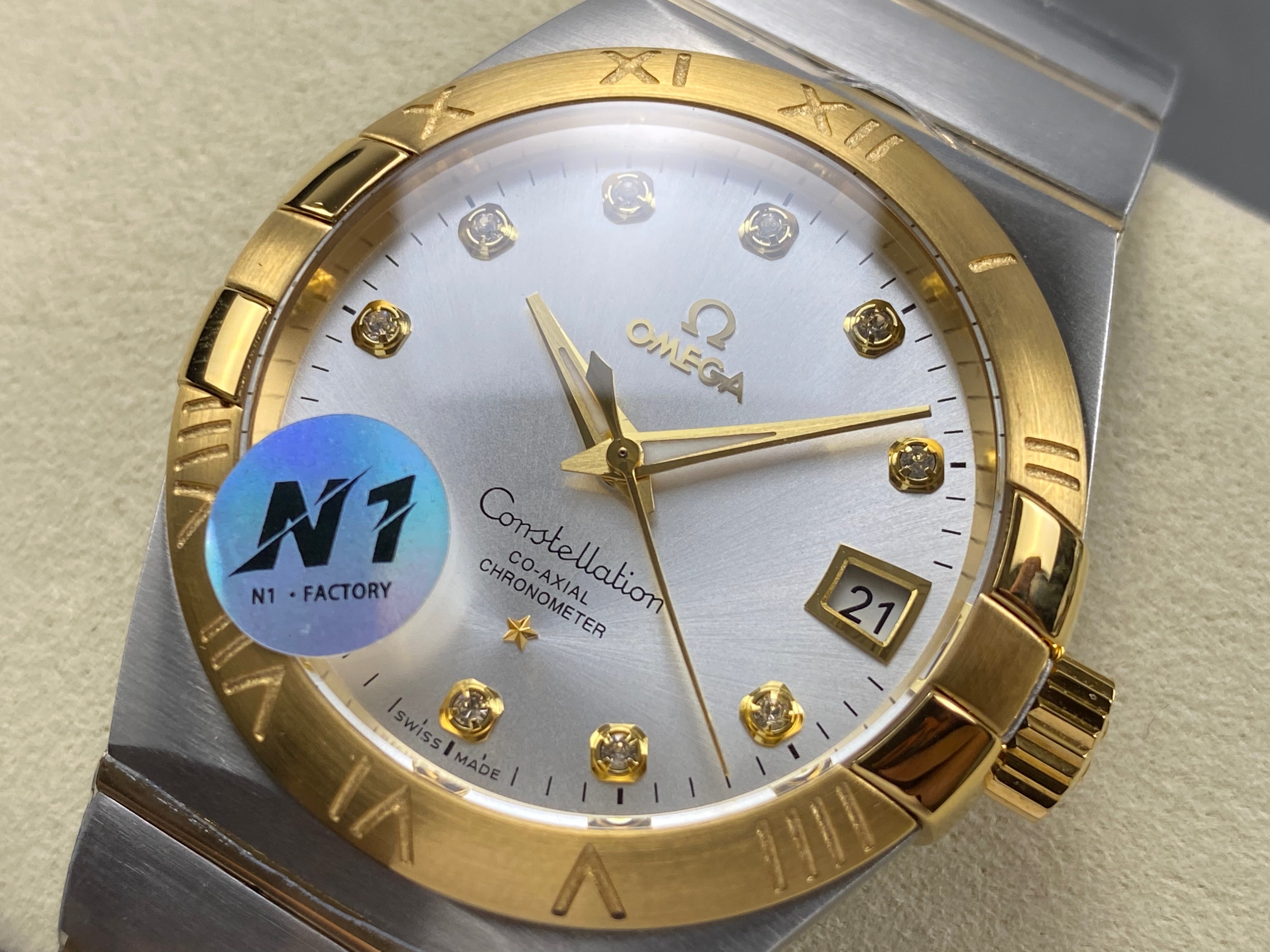 Omega Constellation Co-Axial Chronometer 38mm Gold Steel Case