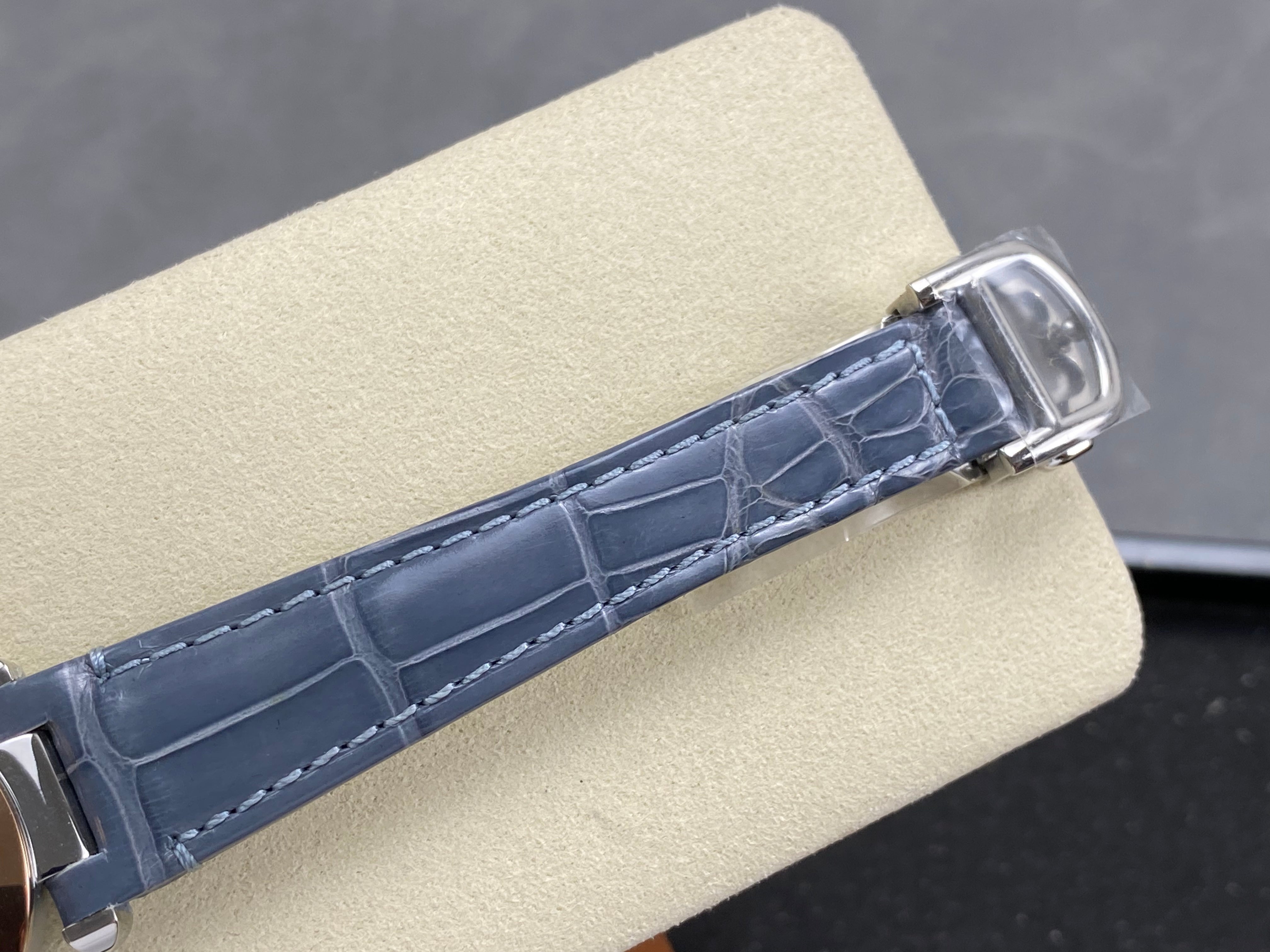 Cartier Pasha 30mm White Dial Pink Gold Case Leather