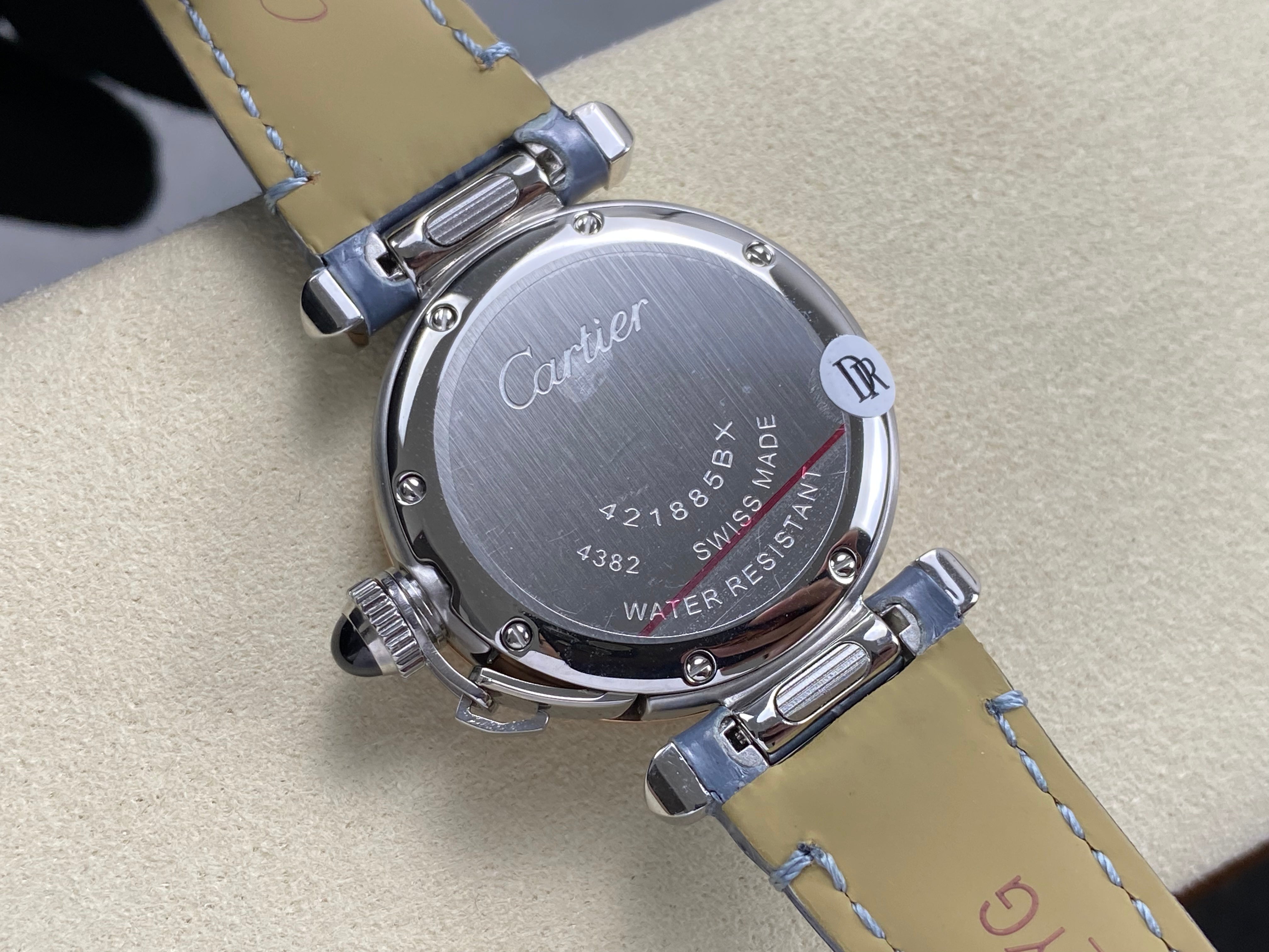 Cartier Pasha 30mm White Dial Pink Gold Case Leather