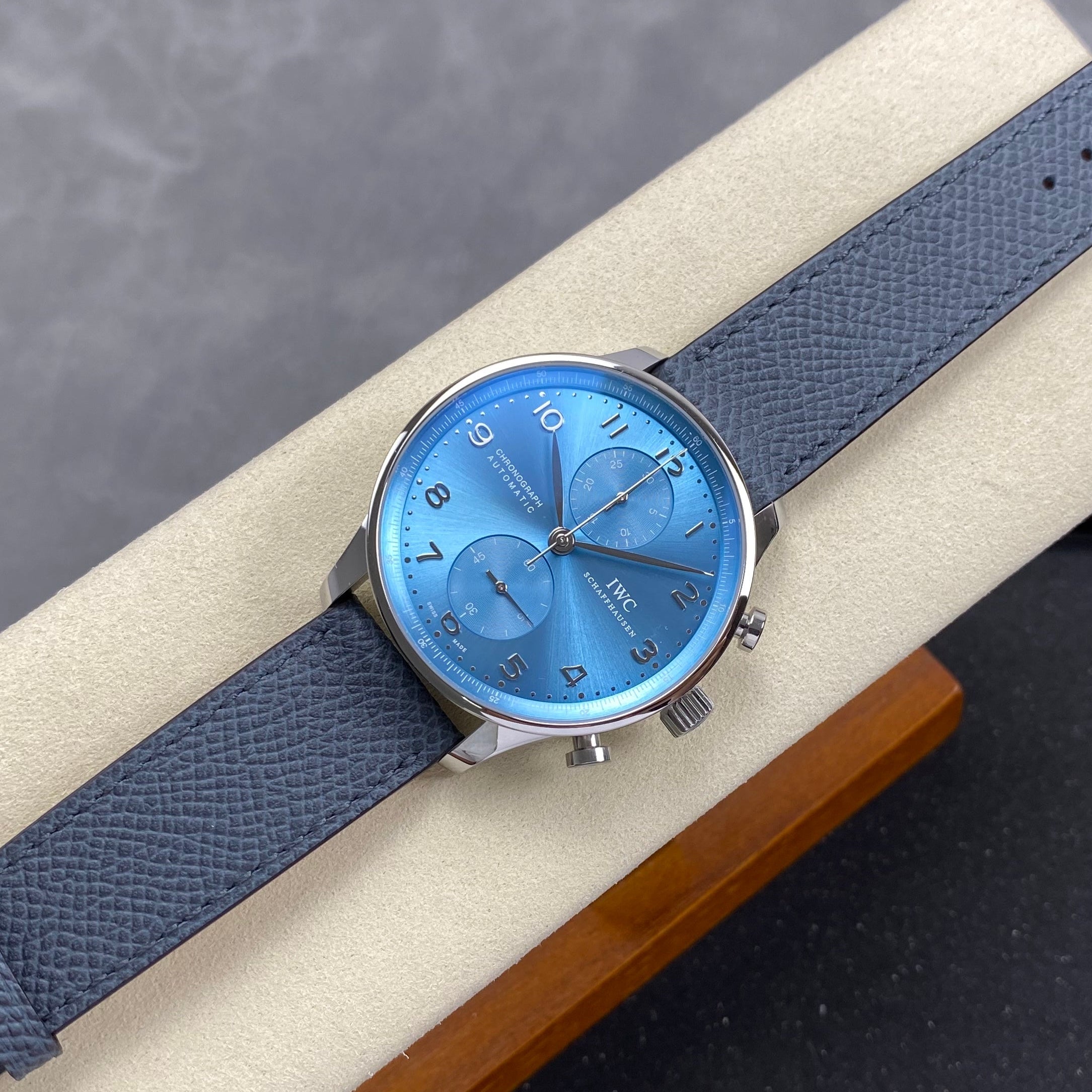 IWC Portuguese 41mm Blue Dial Steel Case Leather Strap