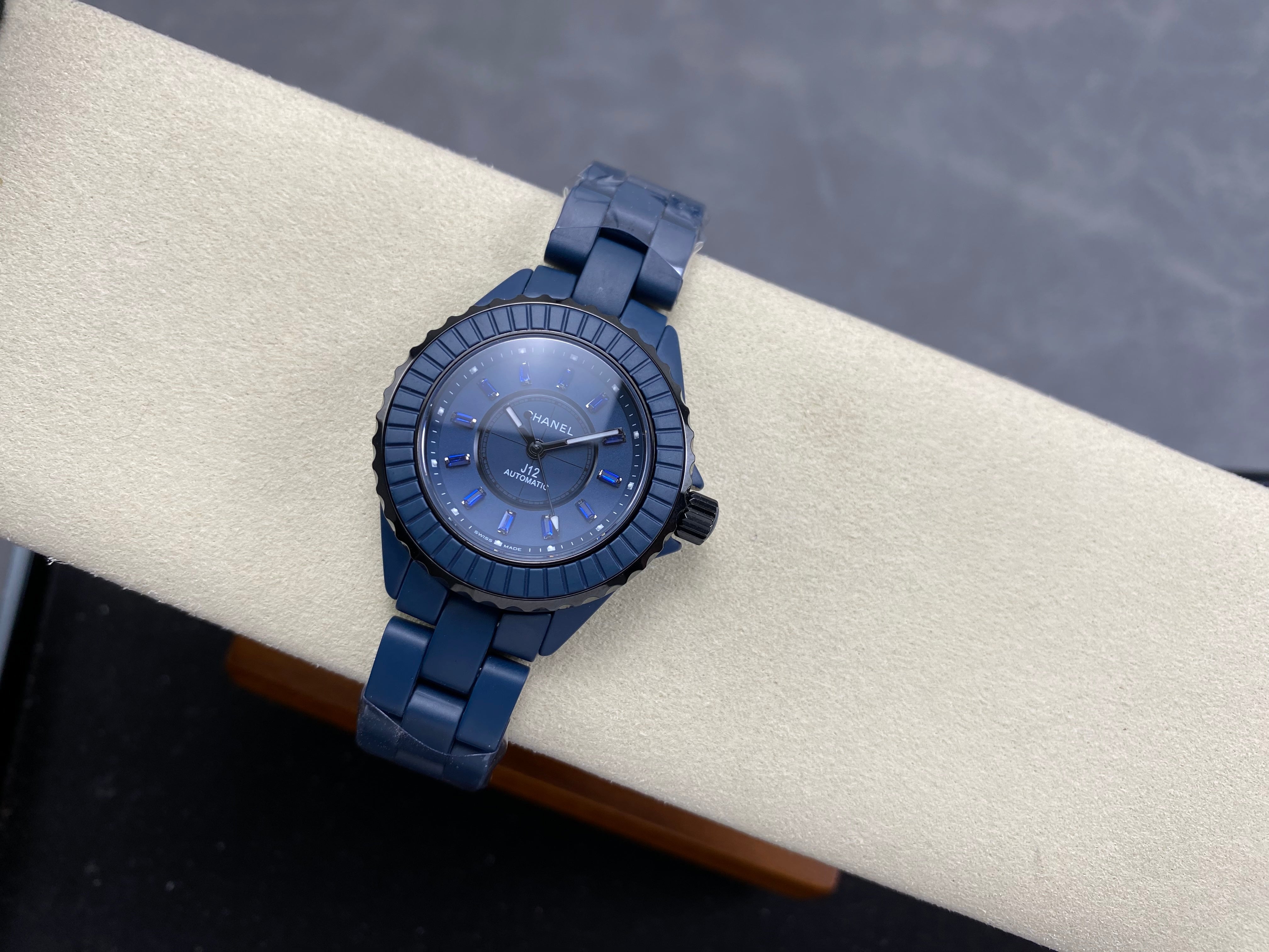 Chanel Bleu 33mm Navy Blue Dial Diamond Ceramic
