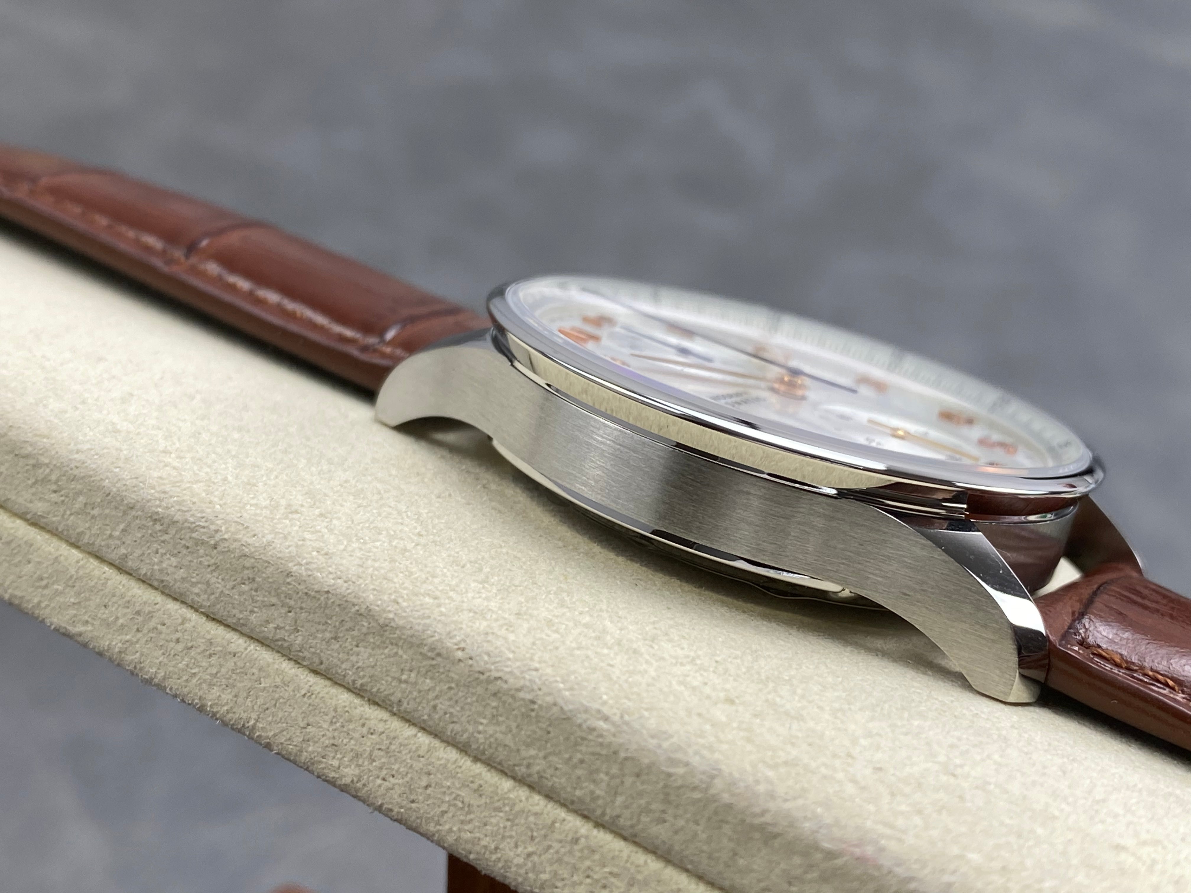IWC Portuguese Chronograph 41mm White Dial Brown Leather Strap