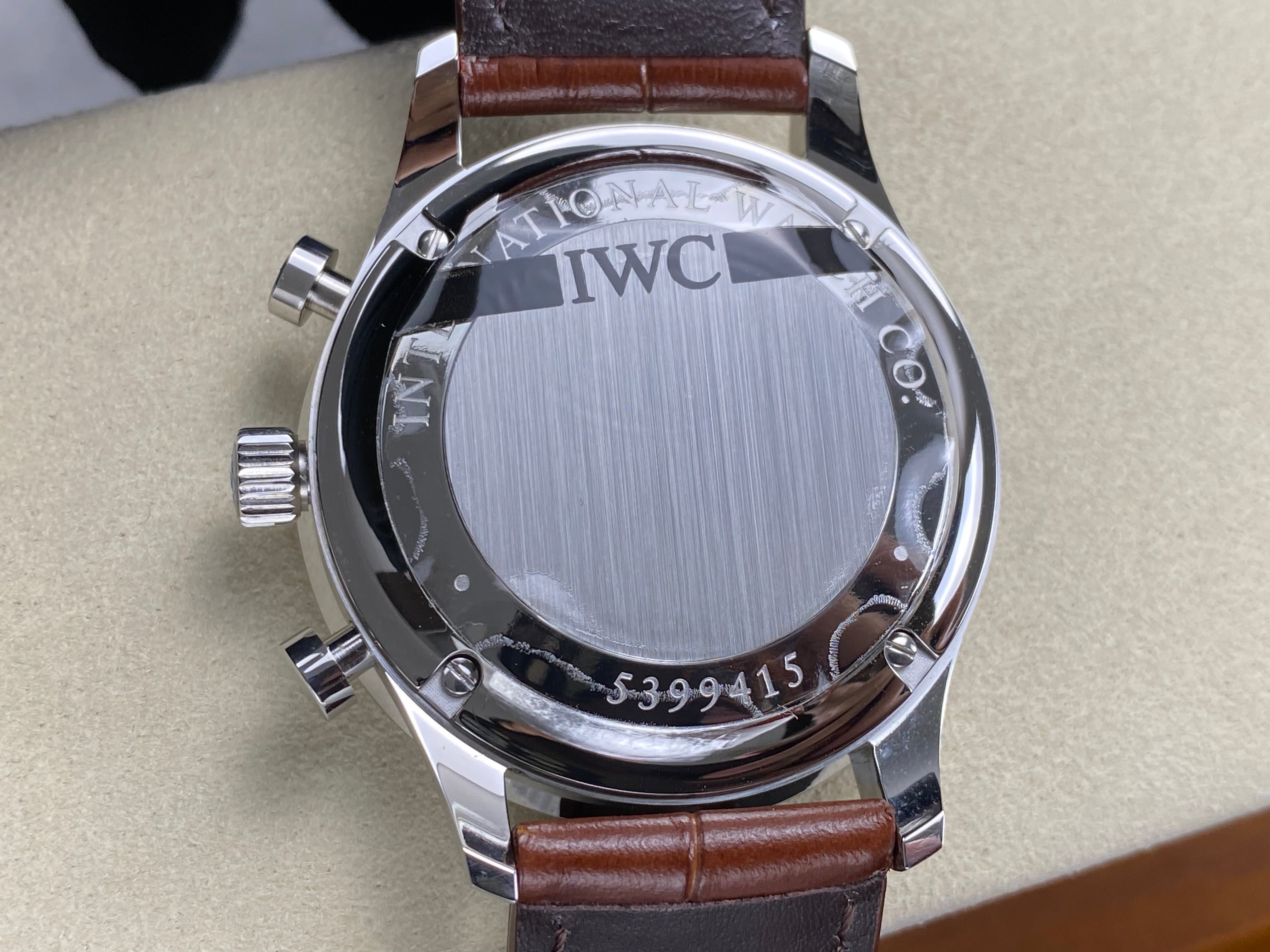IWC Portuguese Chronograph 41mm White Dial Brown Leather Strap