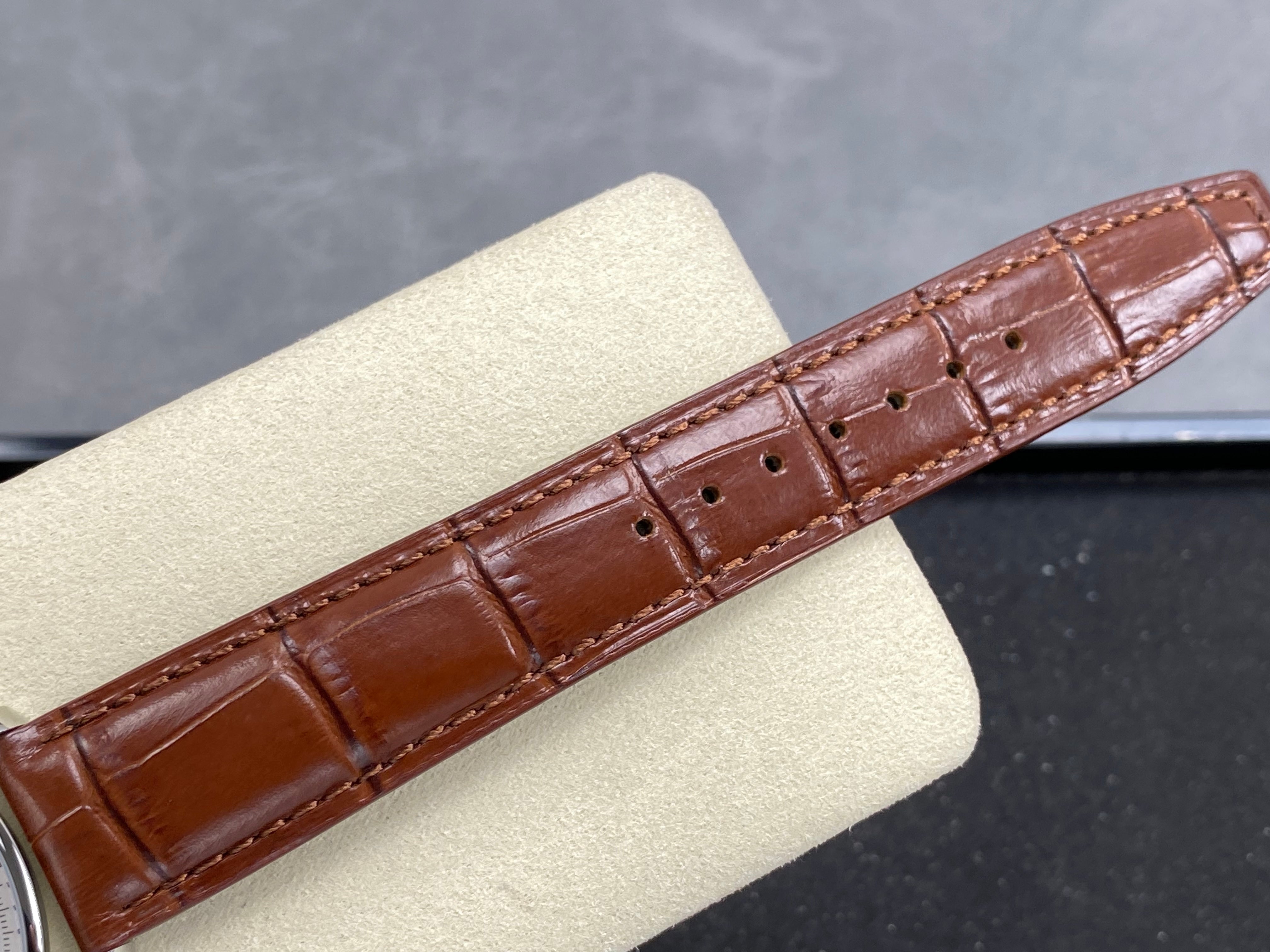 IWC Portuguese Chronograph 41mm White Dial Brown Leather Strap
