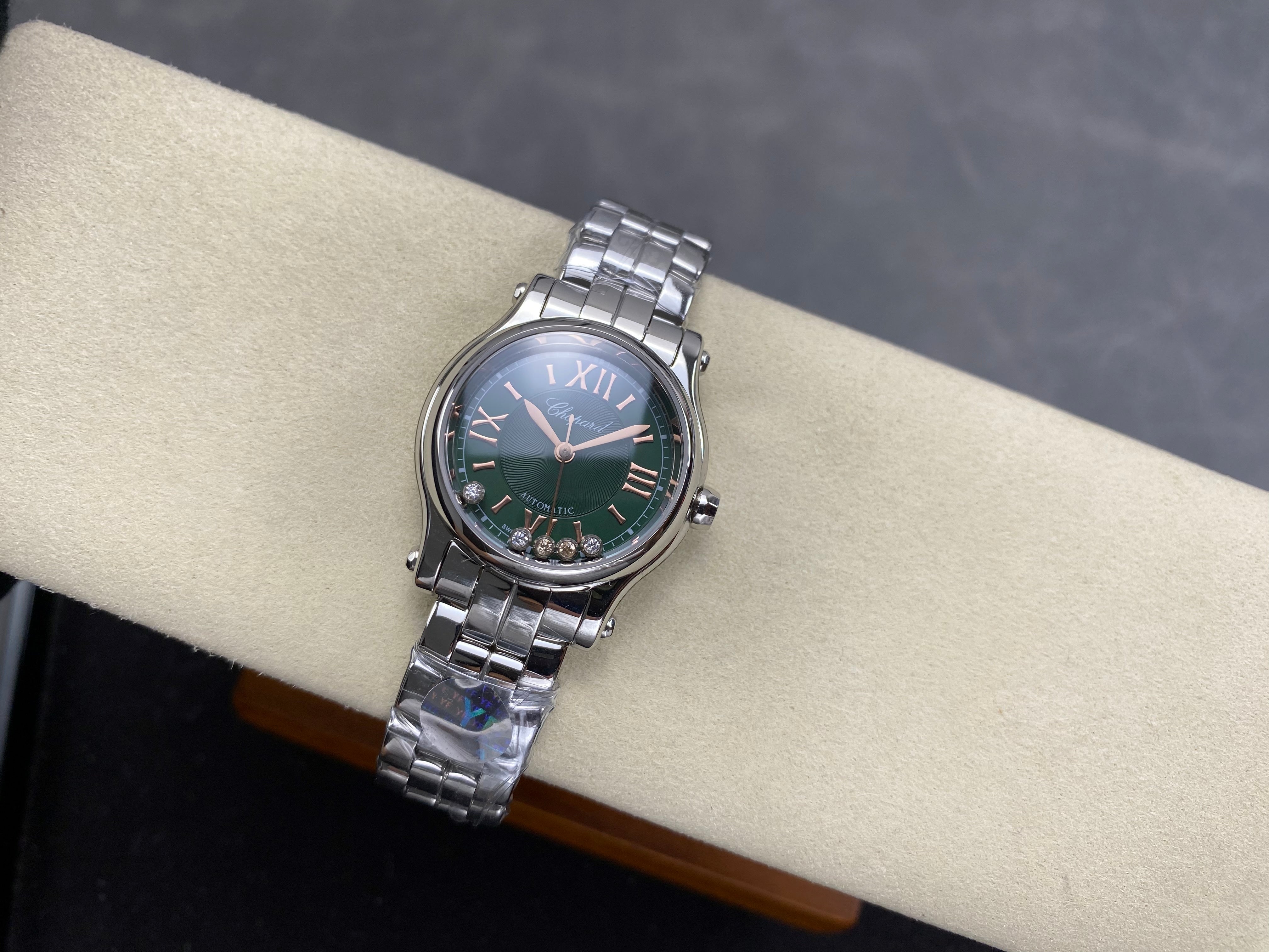Chopard Happy Sport 30mm Green Diamond Dial Steel