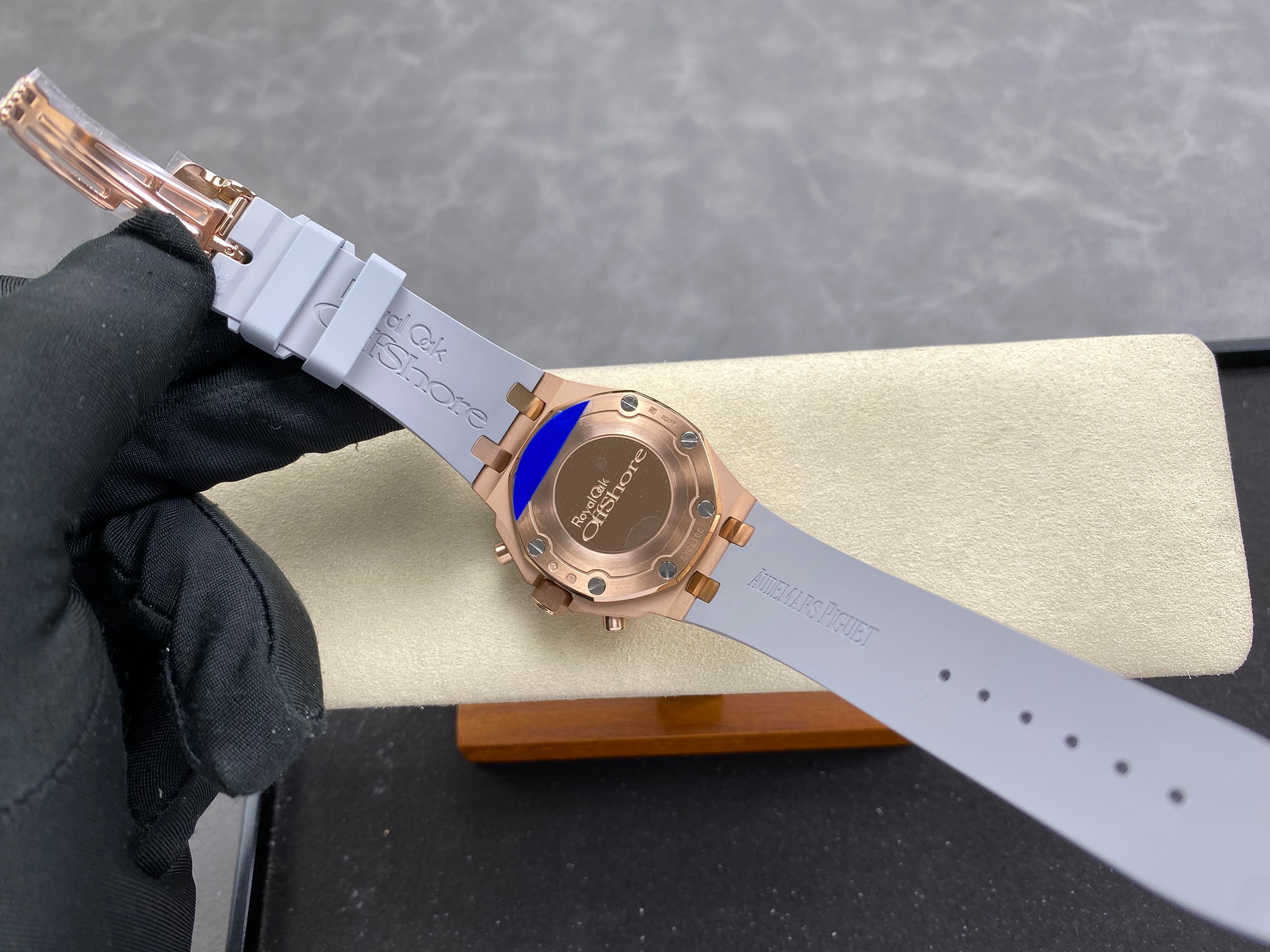 Audemars Piguet Royal Oak Chronograph 37mm Rose Gold White Grey Dial