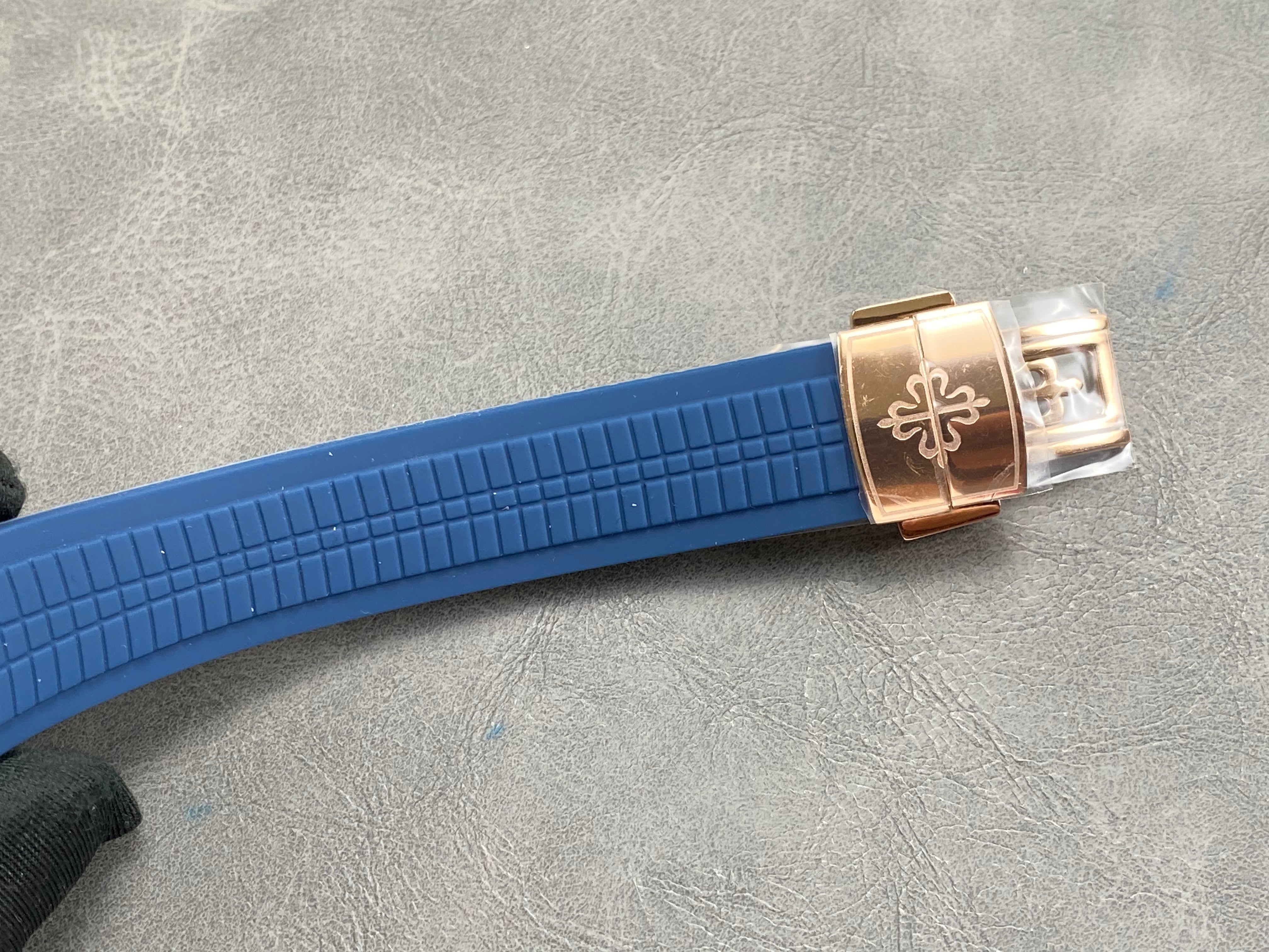 Patek Philippe Aquanaut Luce Annual Calendar 40mm Gold Case Blue Rubber Strap