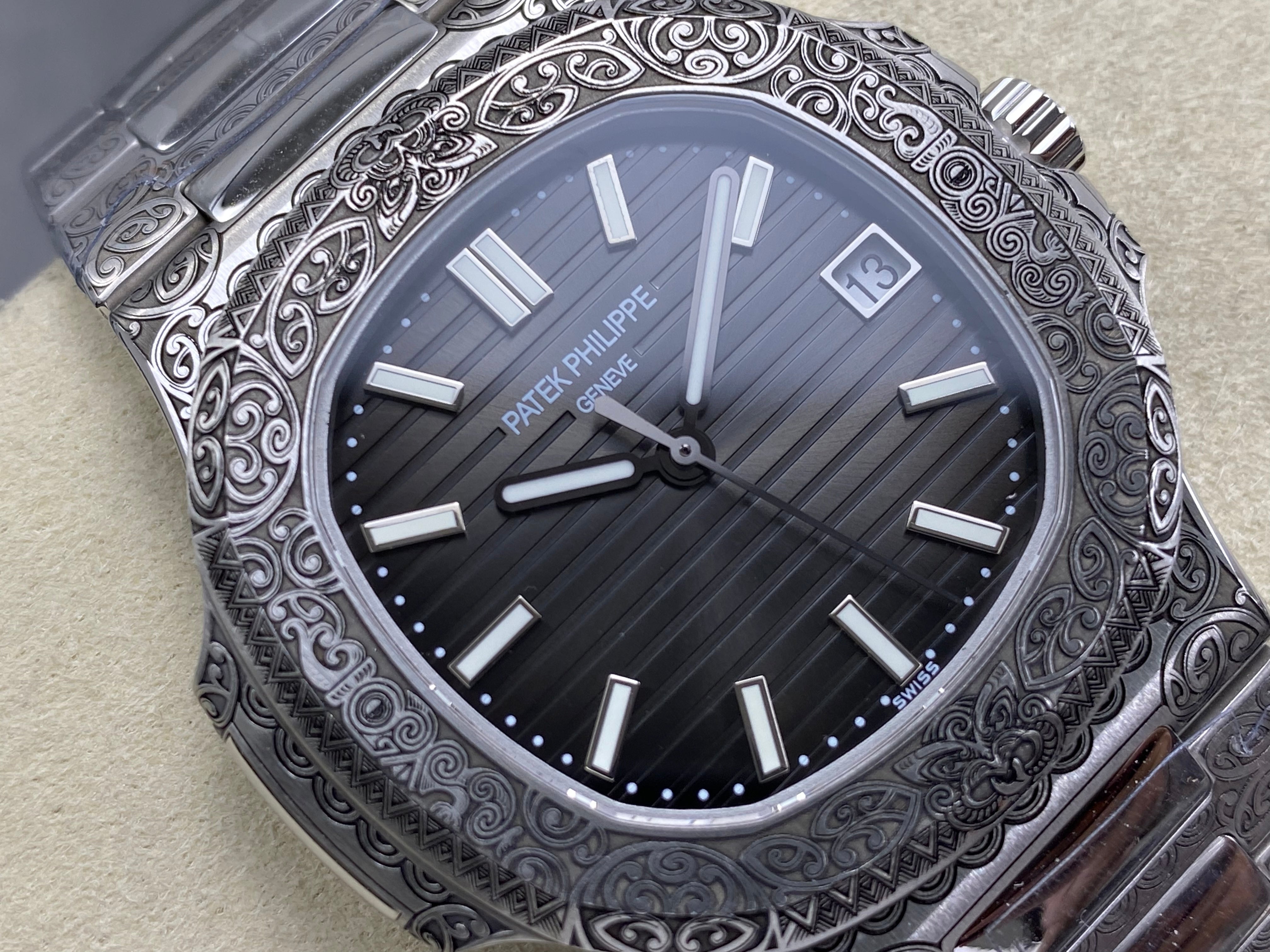 Patek Philippe Nautilus 5711 Maori Motif 40mm Dark Gray Dial Stainless Steel Case