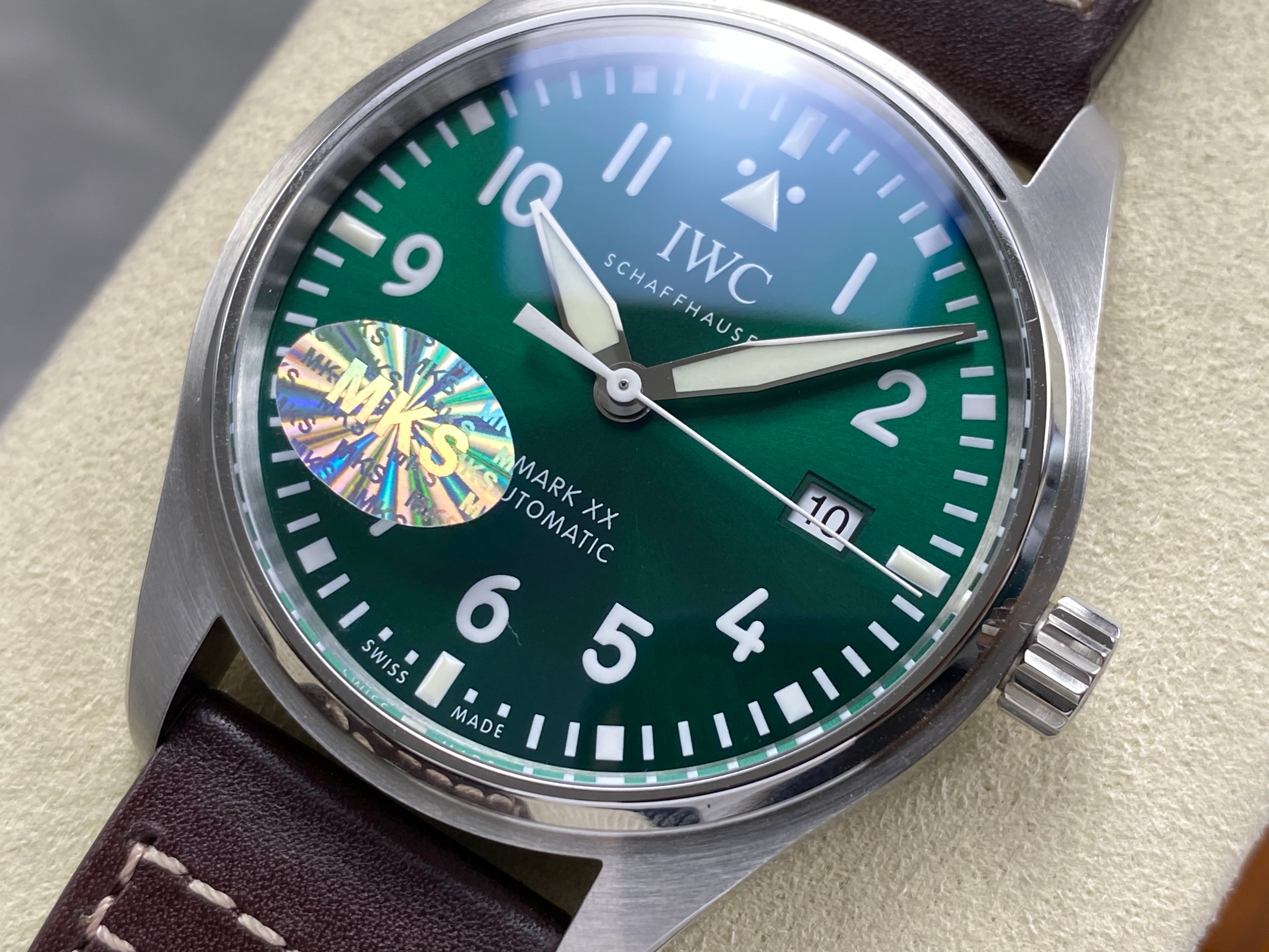 IWC Pilot's Mark XVIII 40mm Green Dial Leather Strap
