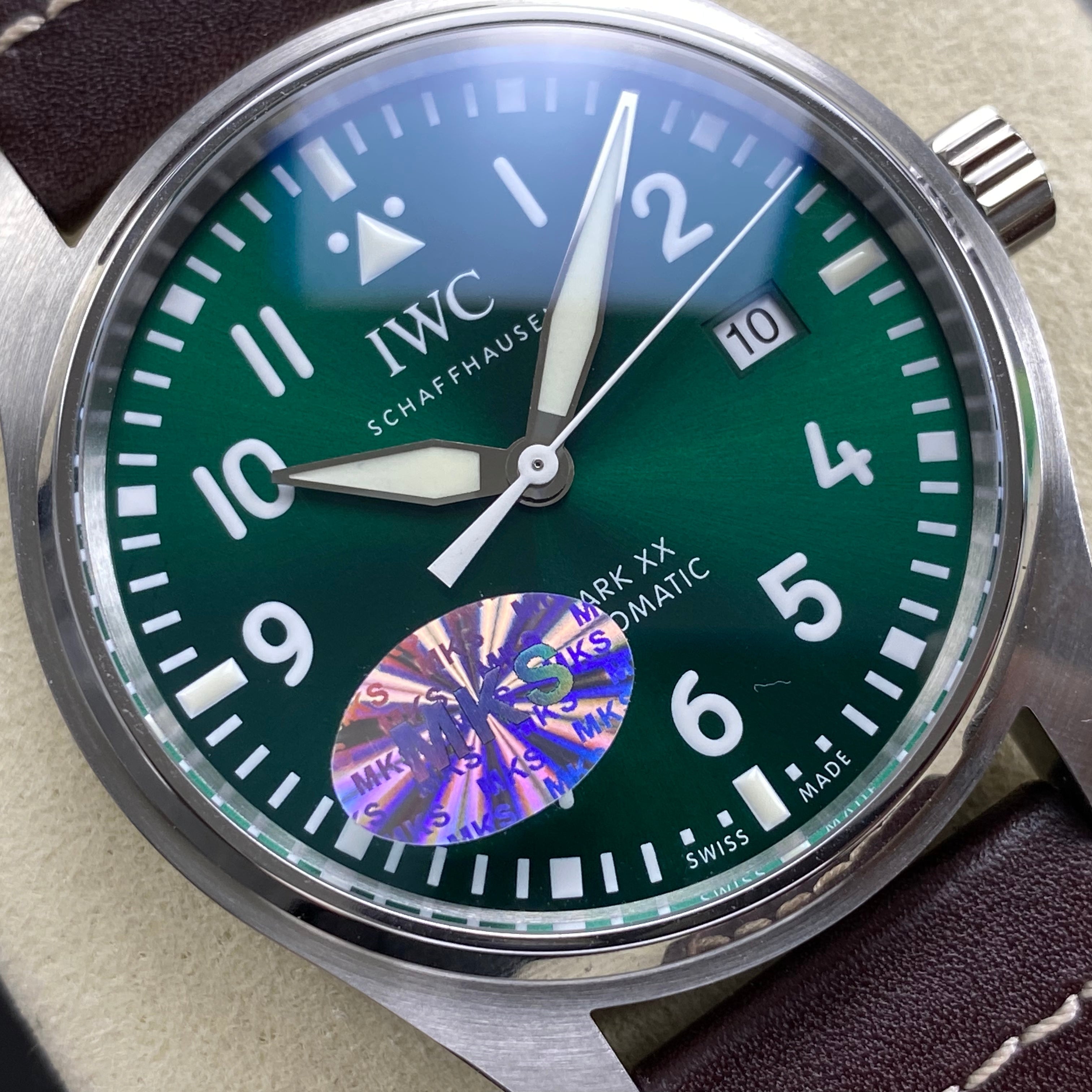 IWC Pilot's Mark XVIII 40mm Green Dial Leather Strap