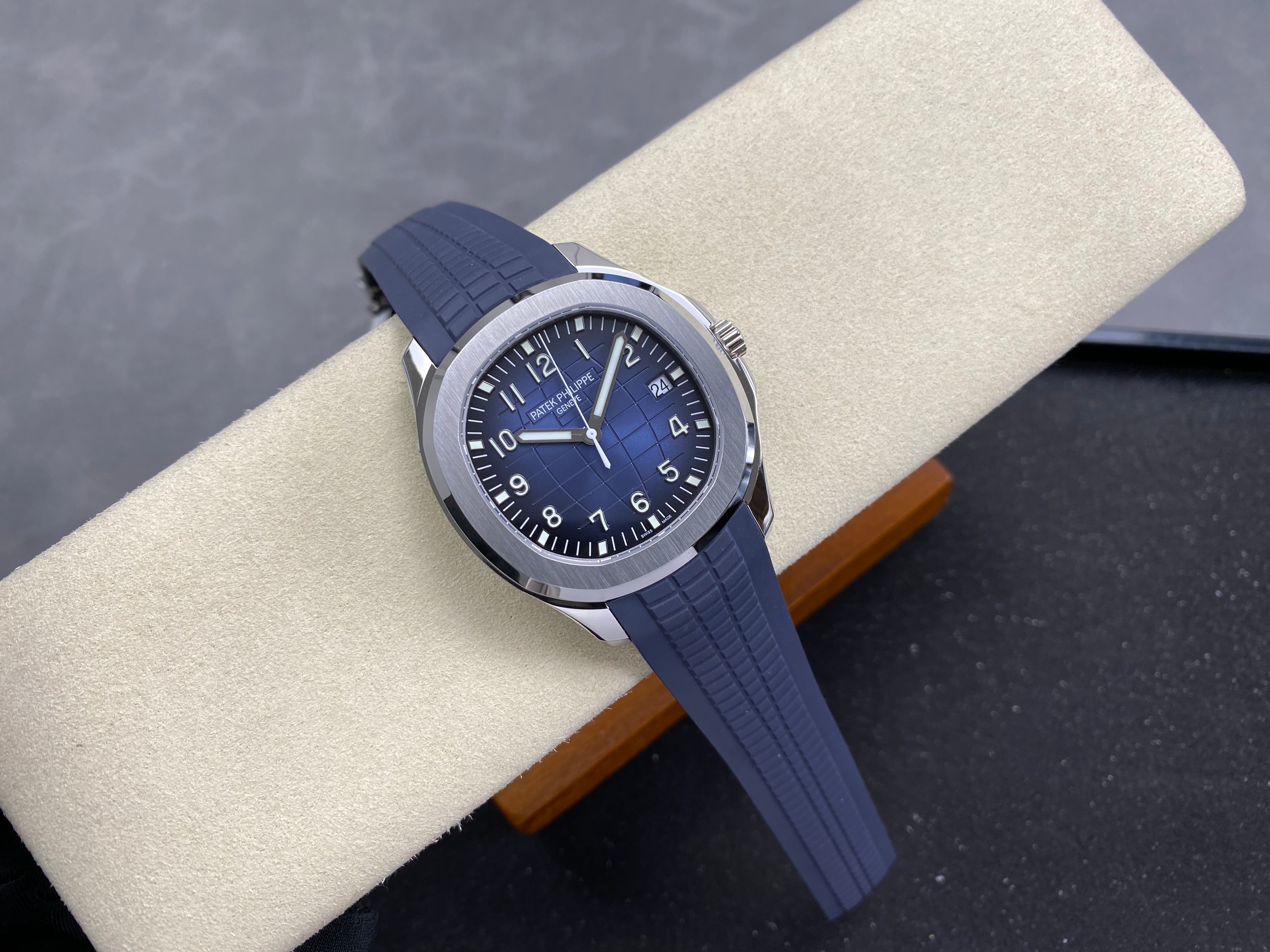 Patek Philippe Aquanaut 42mm Blue Dial Blue Rubber Strap