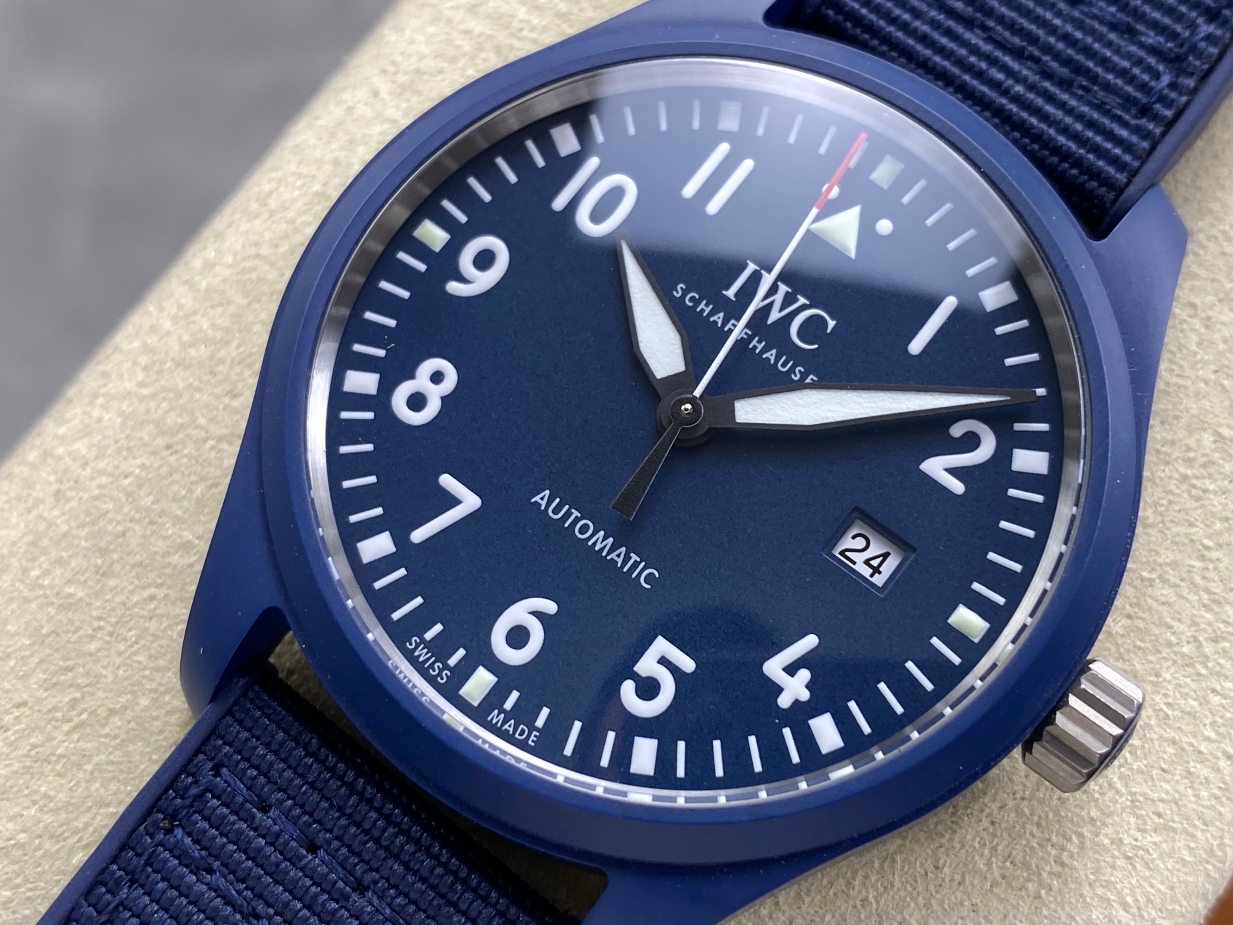 IWC Pilot's Mark XVIII 41mm Dark Blue Dial Rubber  Strap