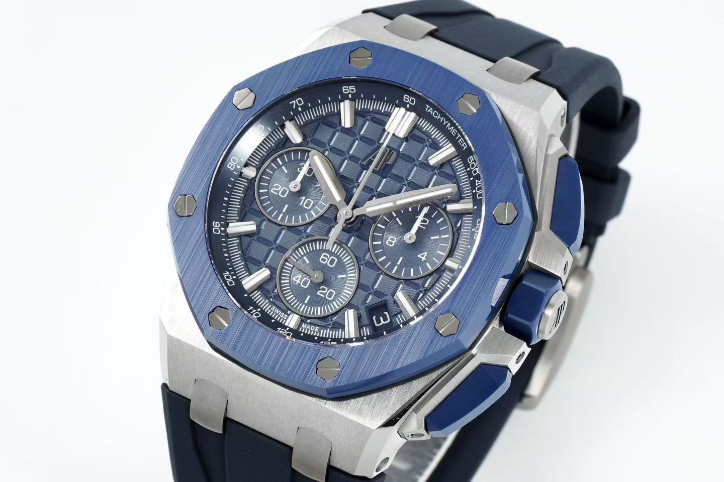 Audemars Piguet Royal Oak Chronograph 41mm Blue Dial Rubber Strap